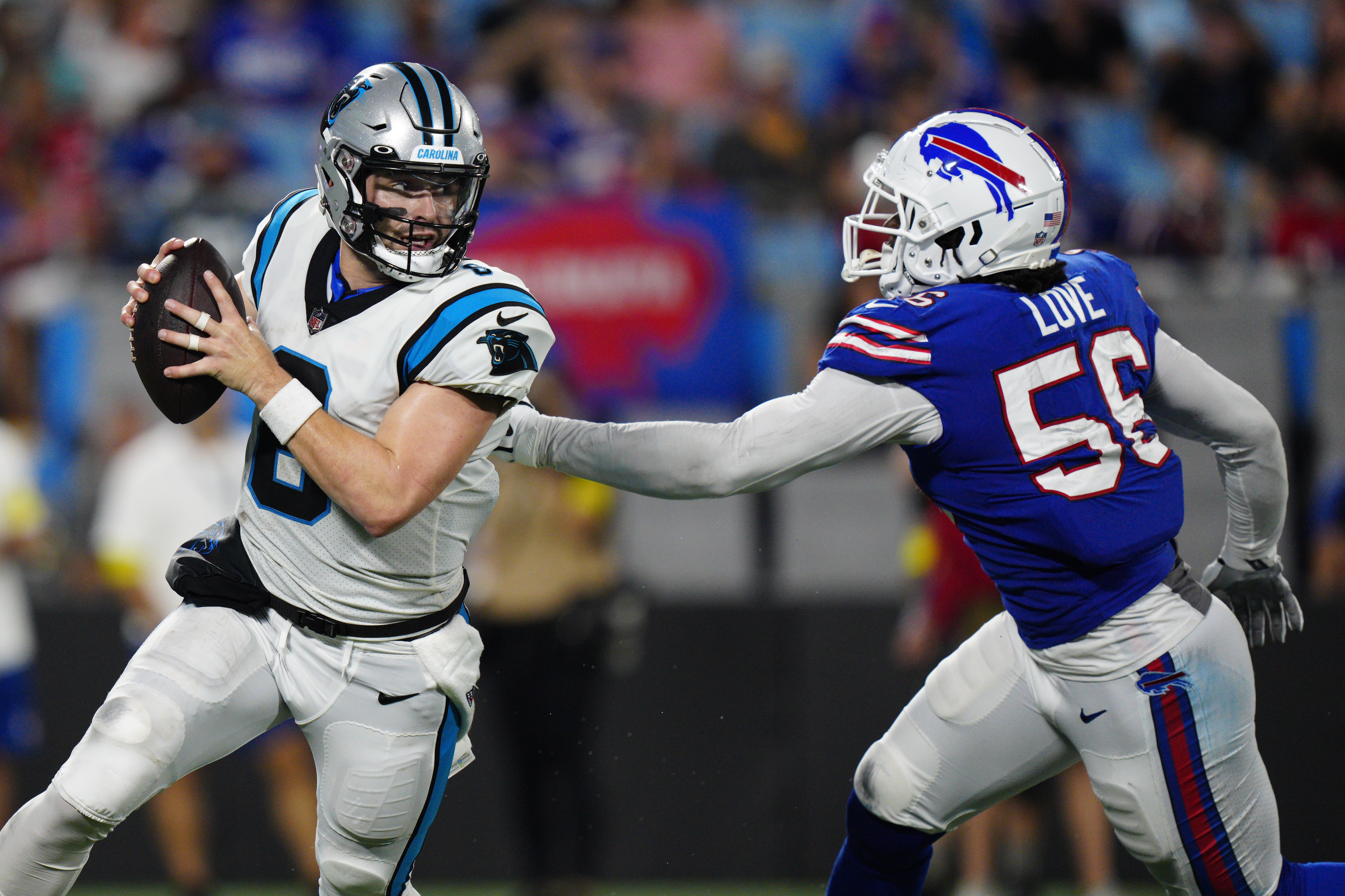 Panthers' Mayfield denies using malicious words vs. Browns