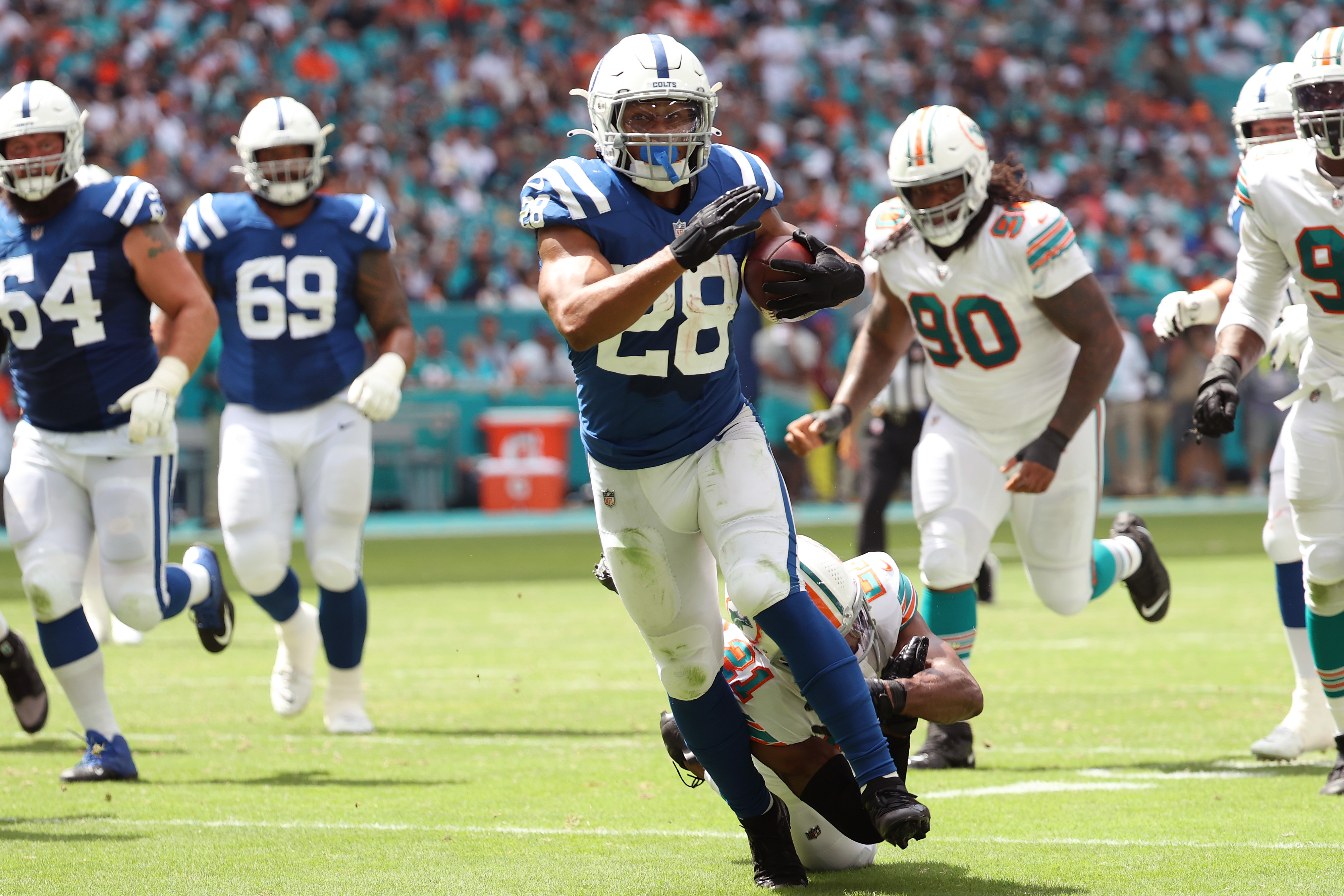 Colts tight end Mo-Alie Cox talks about the team's win over the Dolphins in  Miami