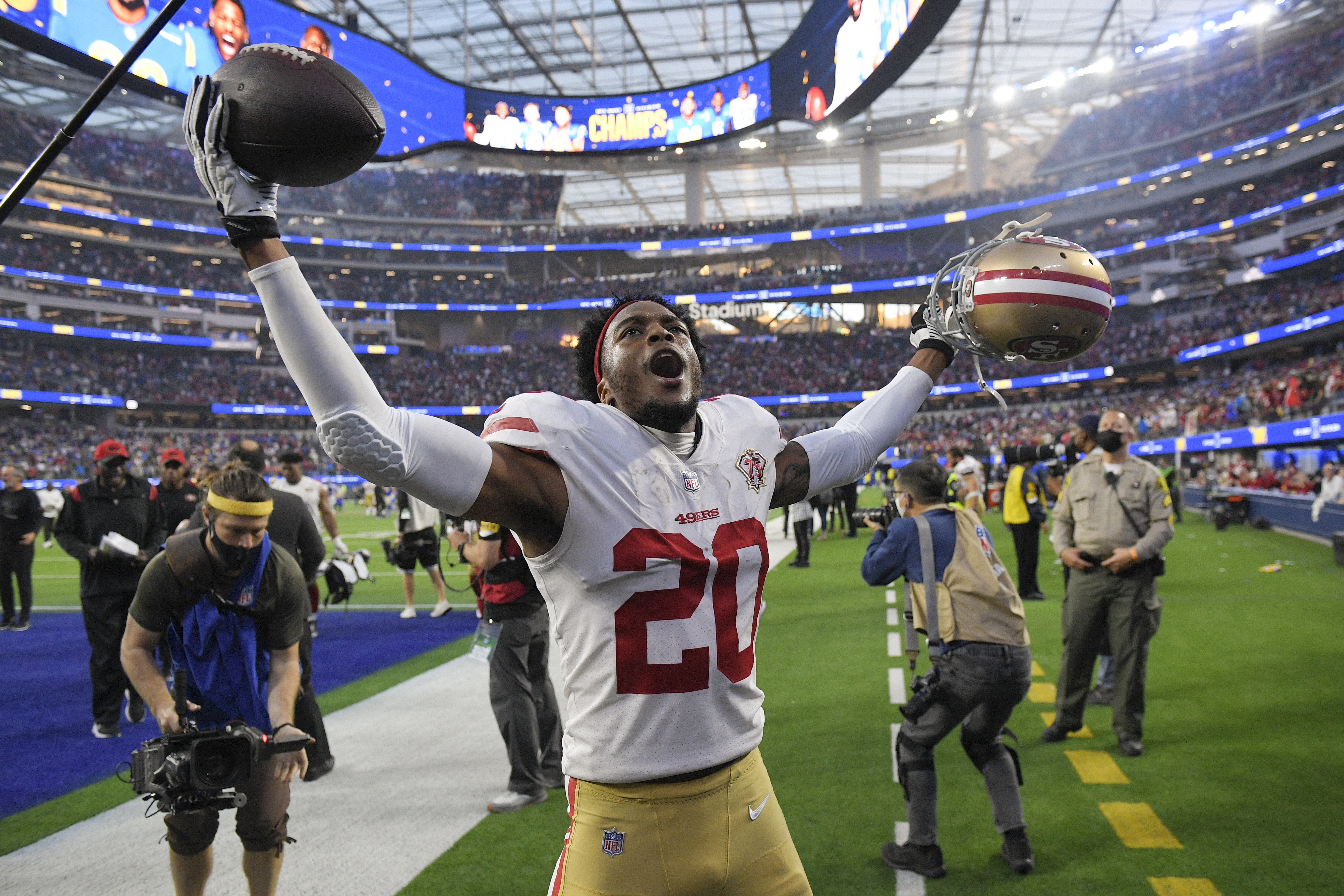 San Francisco 49ers' Ambry Thomas runs a drill at NFL football