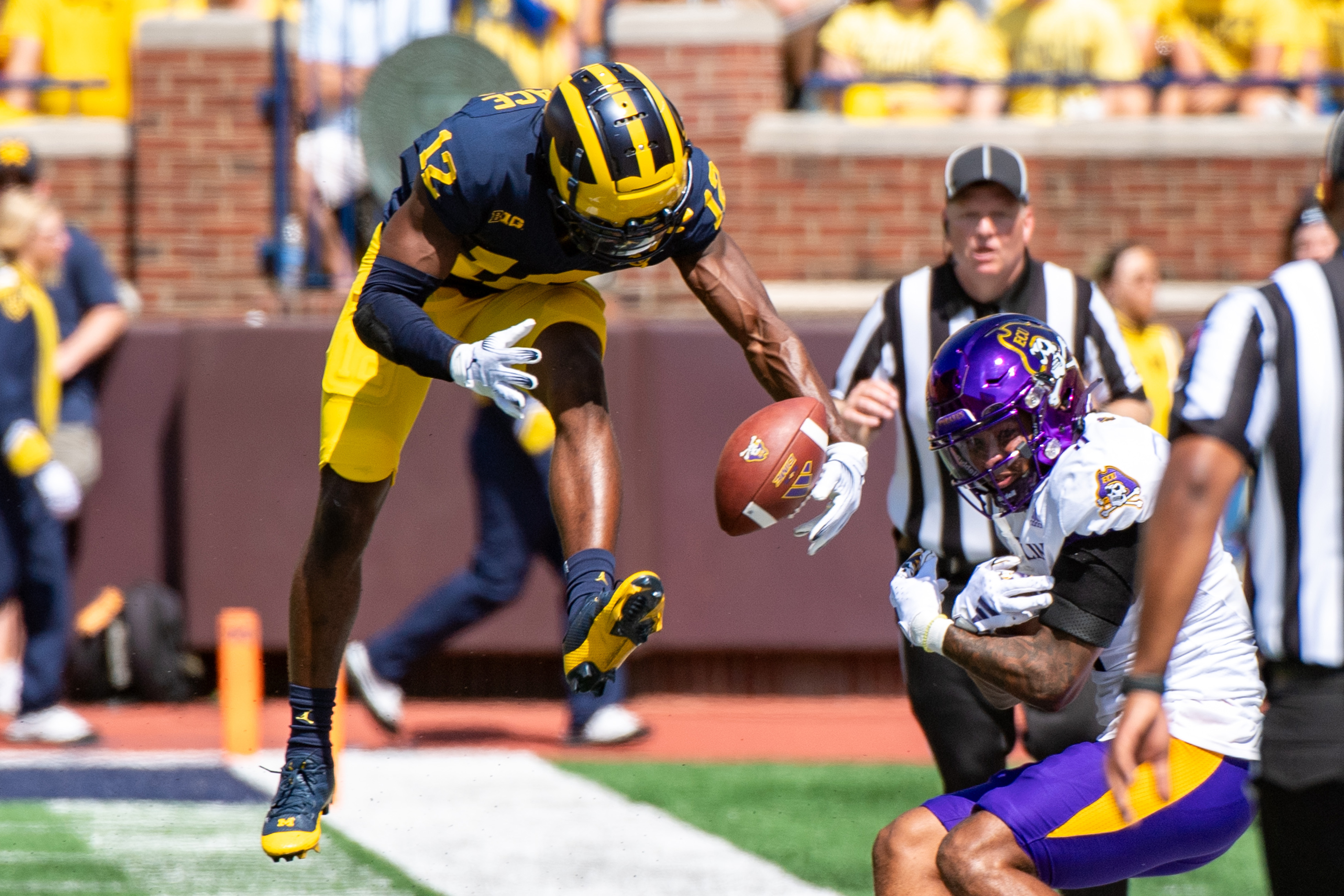 Why Josh Wallace's interception was ruled incomplete in Michigan