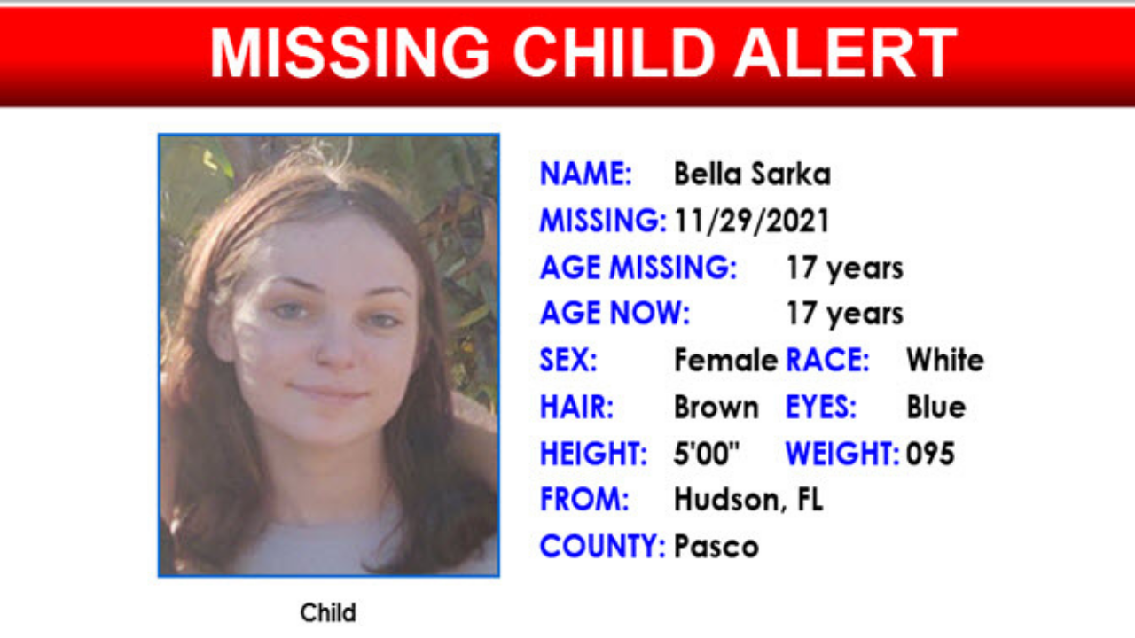 Missing child alert issued for 17-year-old Florida girl