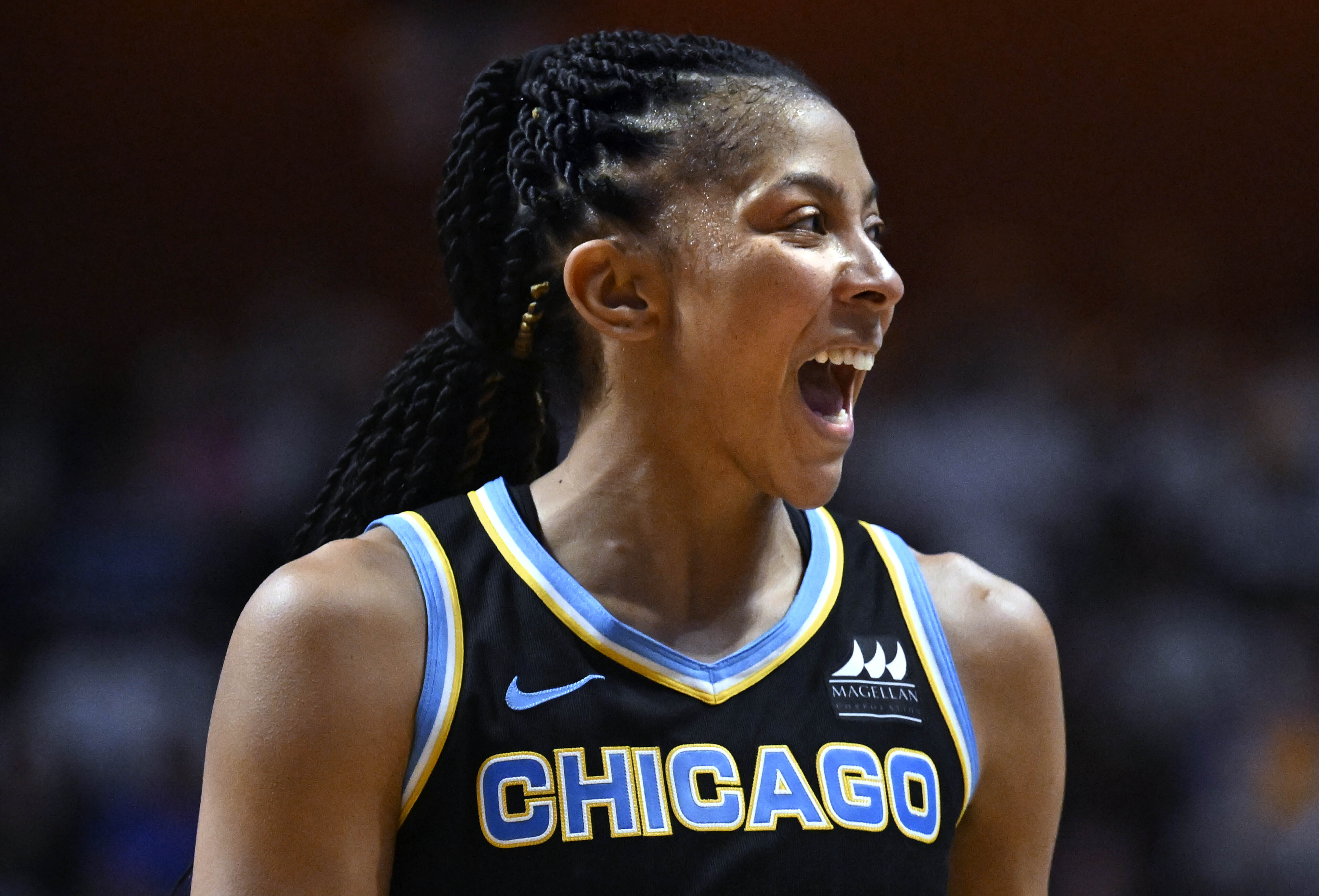 Candace Parker and Chicago Sky teammates Courtney Vandersloot and