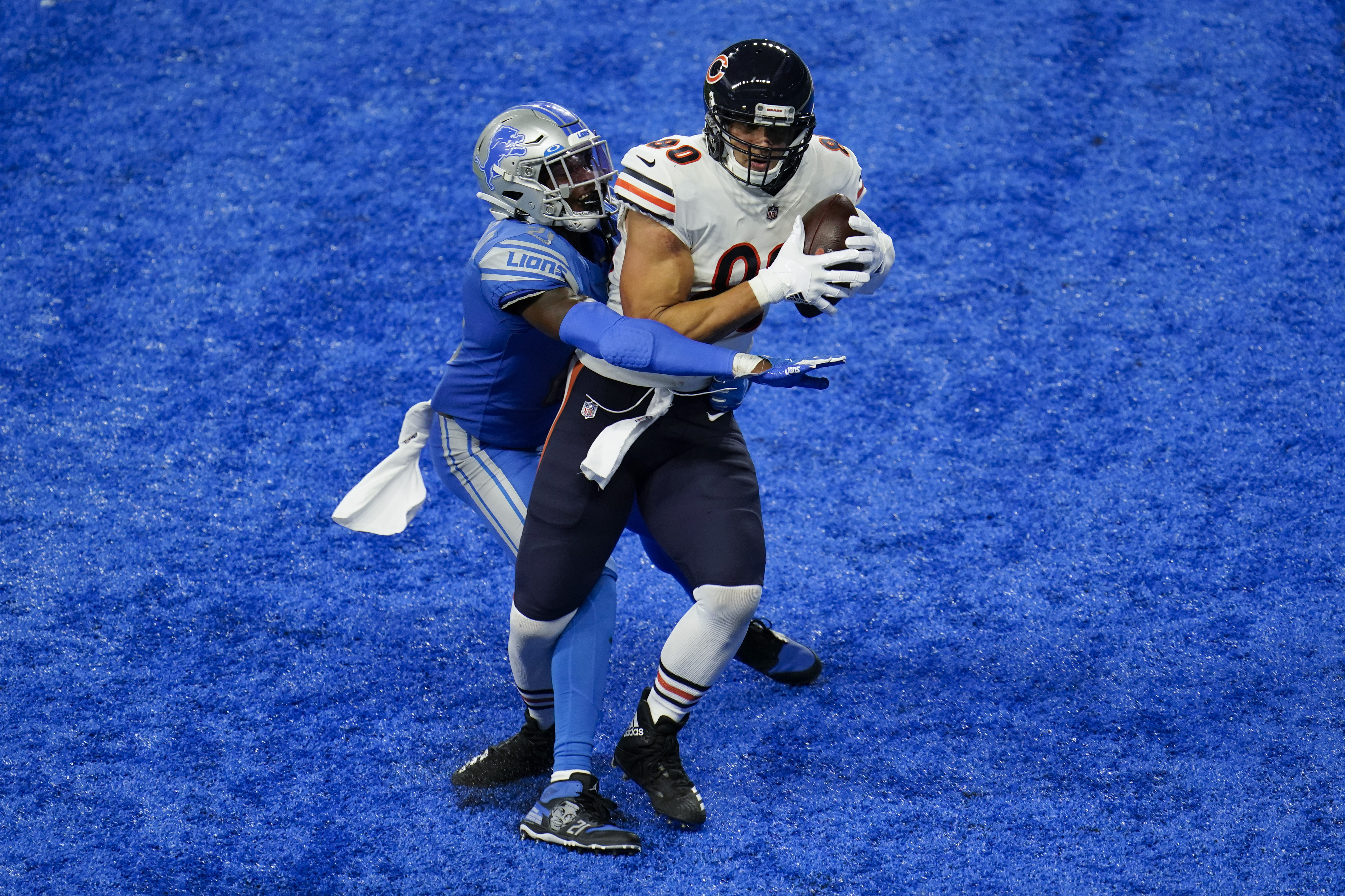 Trubisky throws 3 TDs in 4th to help Bears beat Lions 27-23