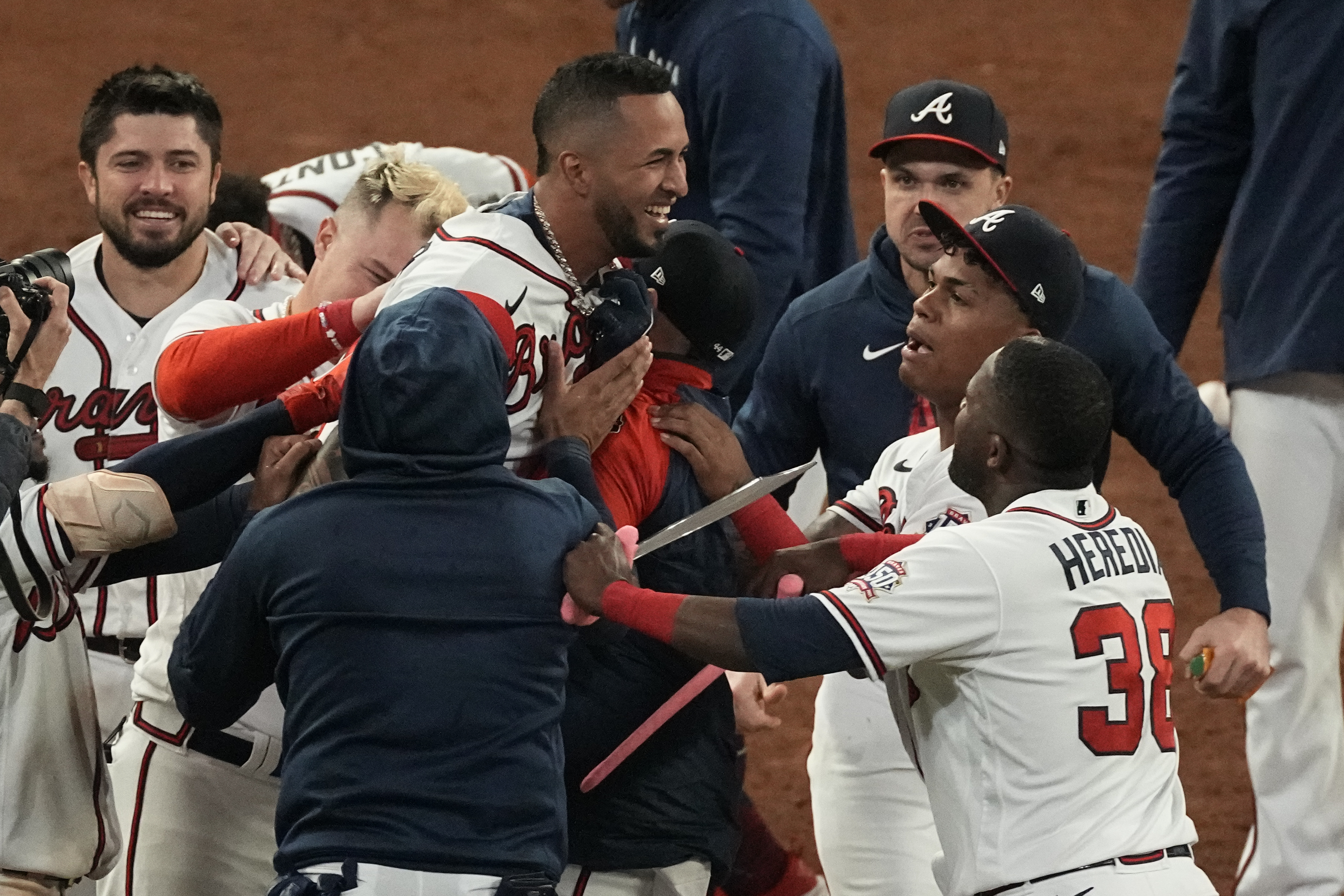 File:Ozzie Albies walks away from celebrating Nationals from