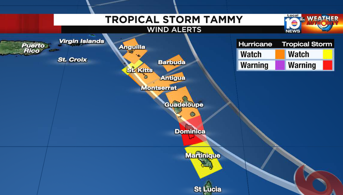 Hurricane Tammy forms; watches, warnings for Leeward Islands