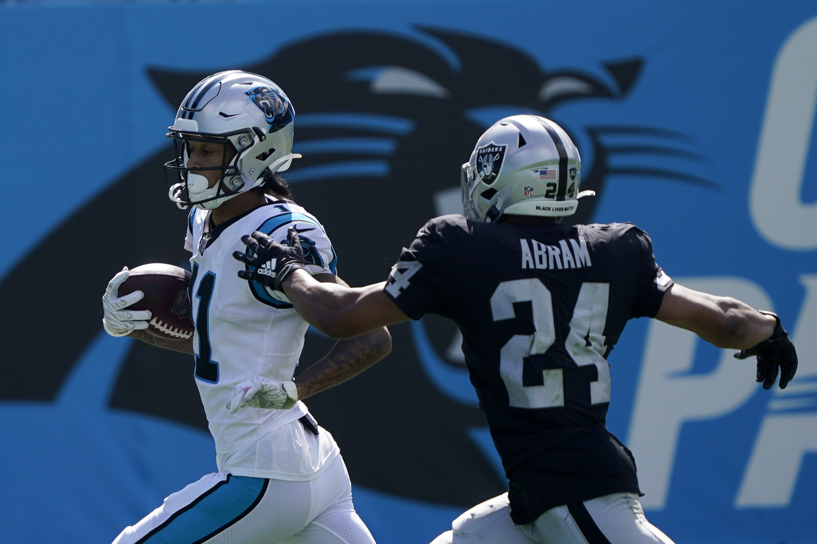 Jacobs runs for 3 TDs as Raiders hold off Panthers 34-30 - The San Diego  Union-Tribune