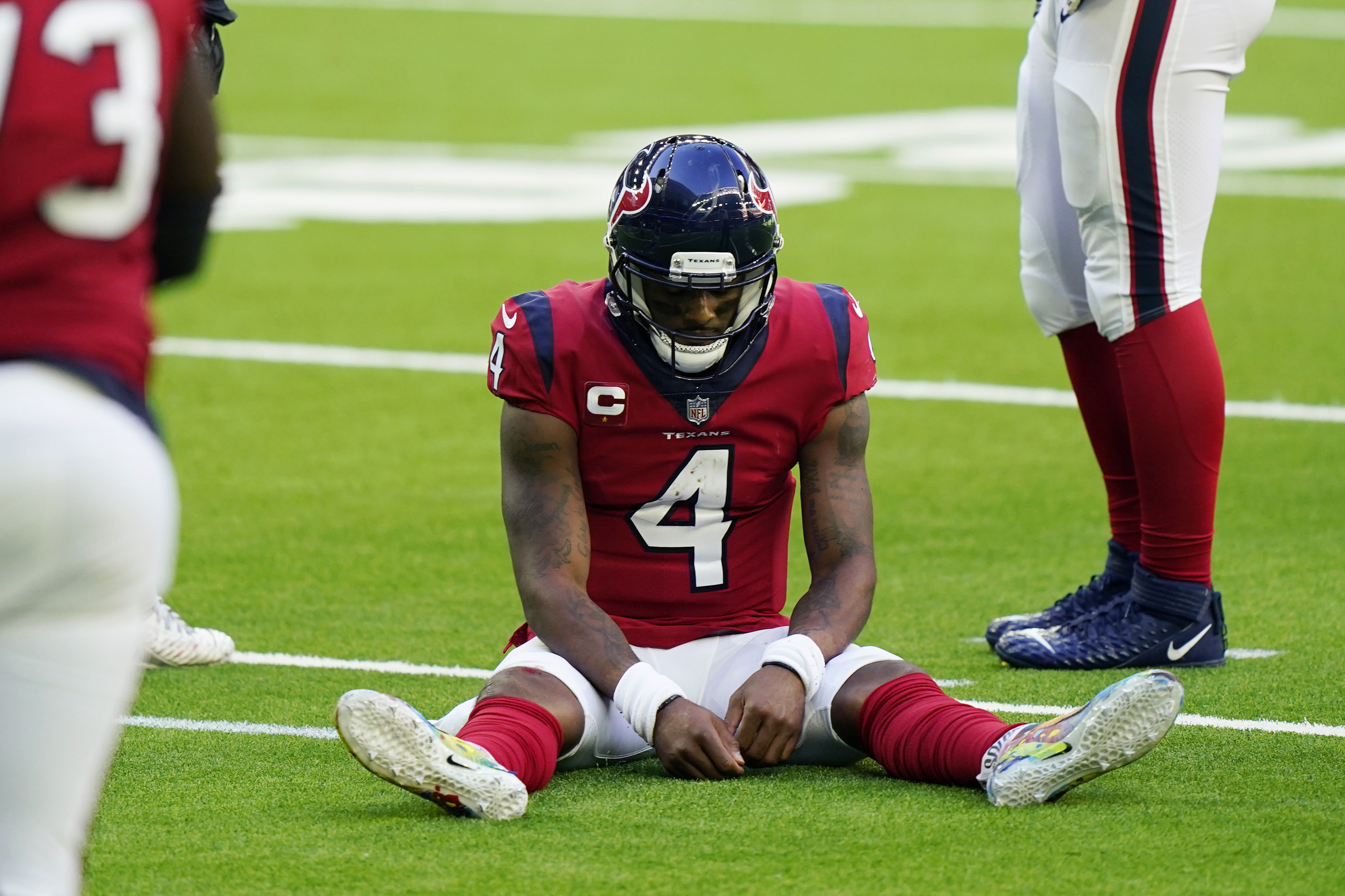 Houston Texans wide receiver Chad Hansen (17) celebrates a