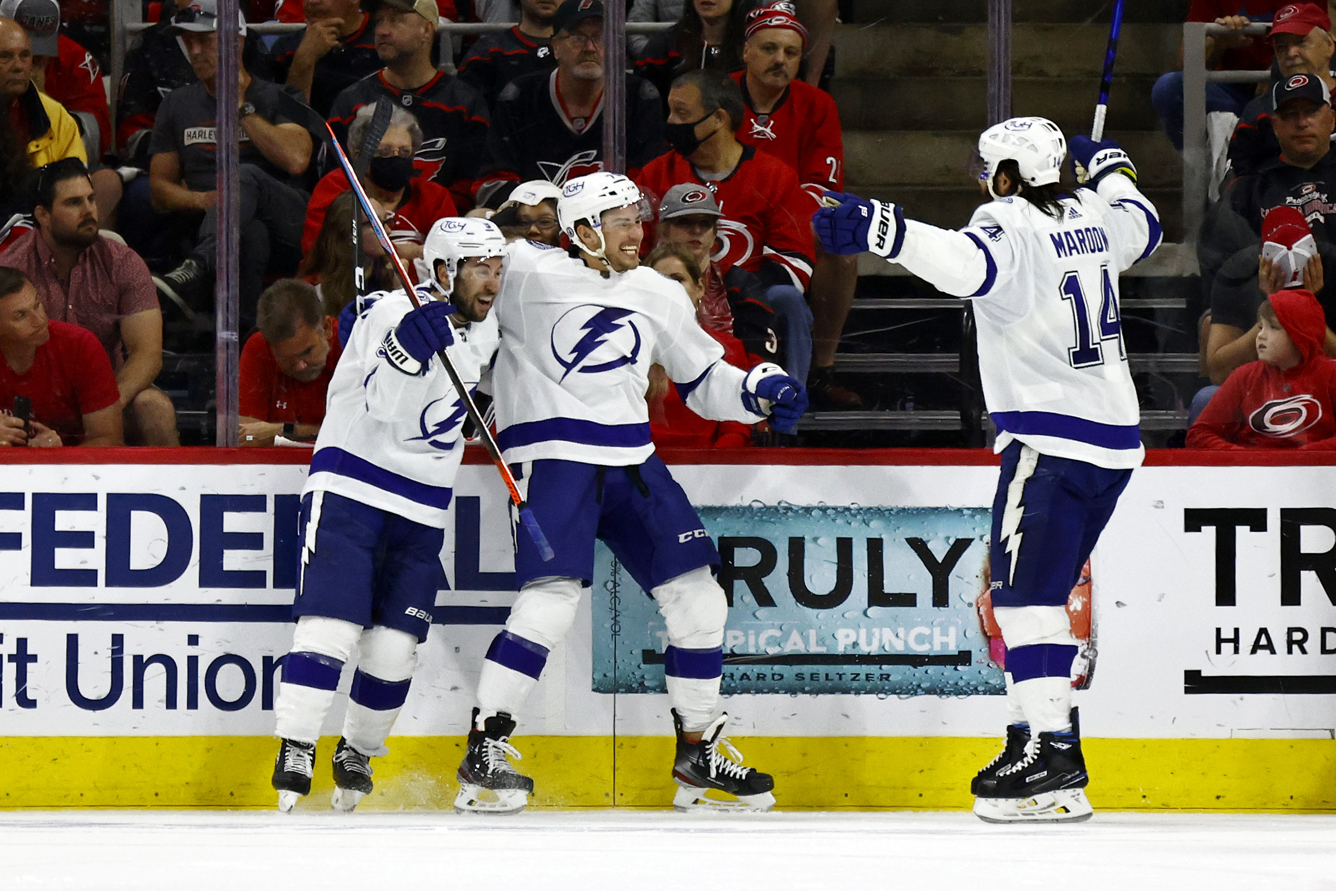 Tampa Bay Lightning forward Ross Colton (79) celebrates with the