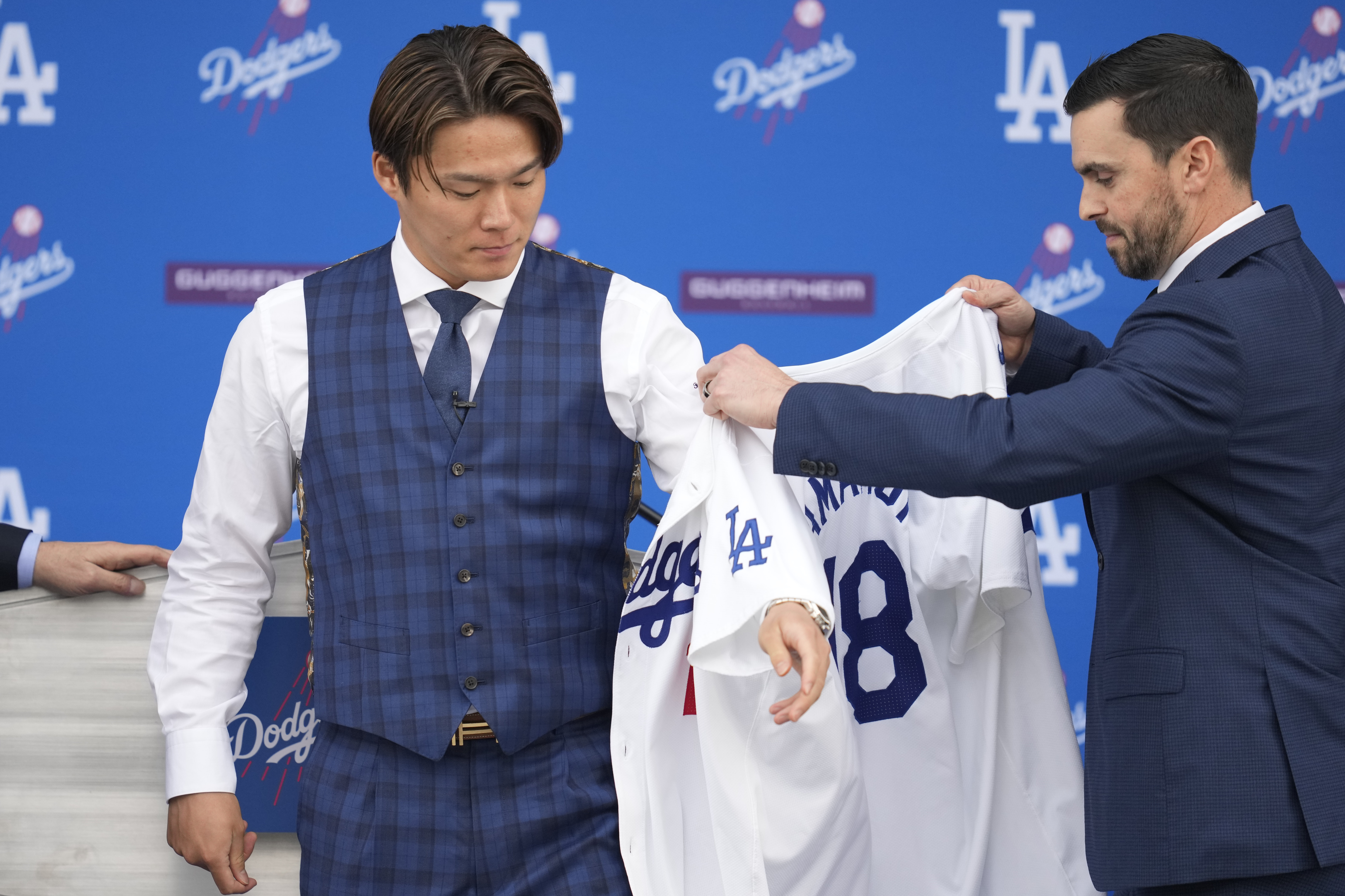 Yoshinobu Yamamoto joins the Los Angeles Dodgers, vows to compete