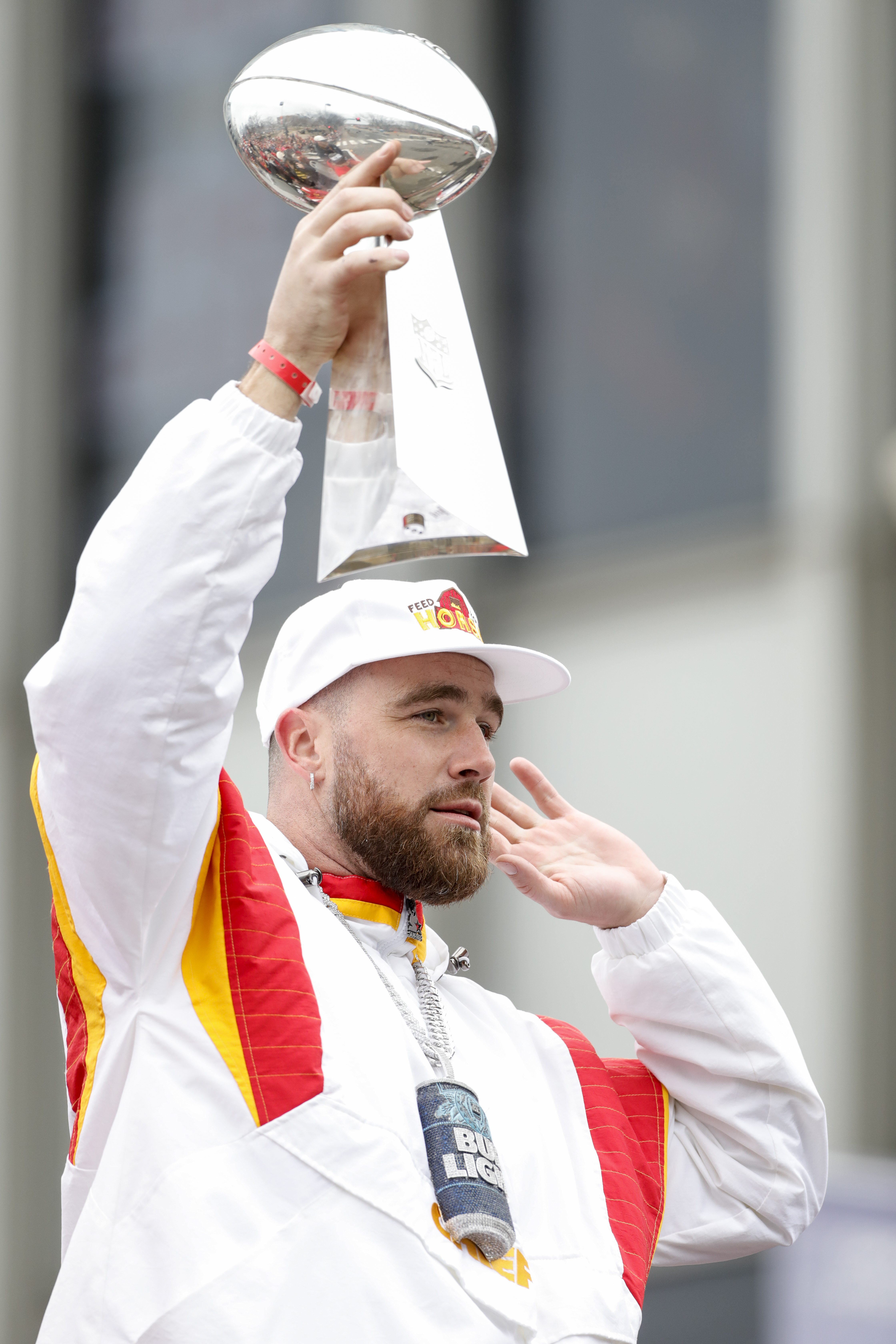 Chiefs Super Bowl parade: Travis Kelce fired up at haters in speech