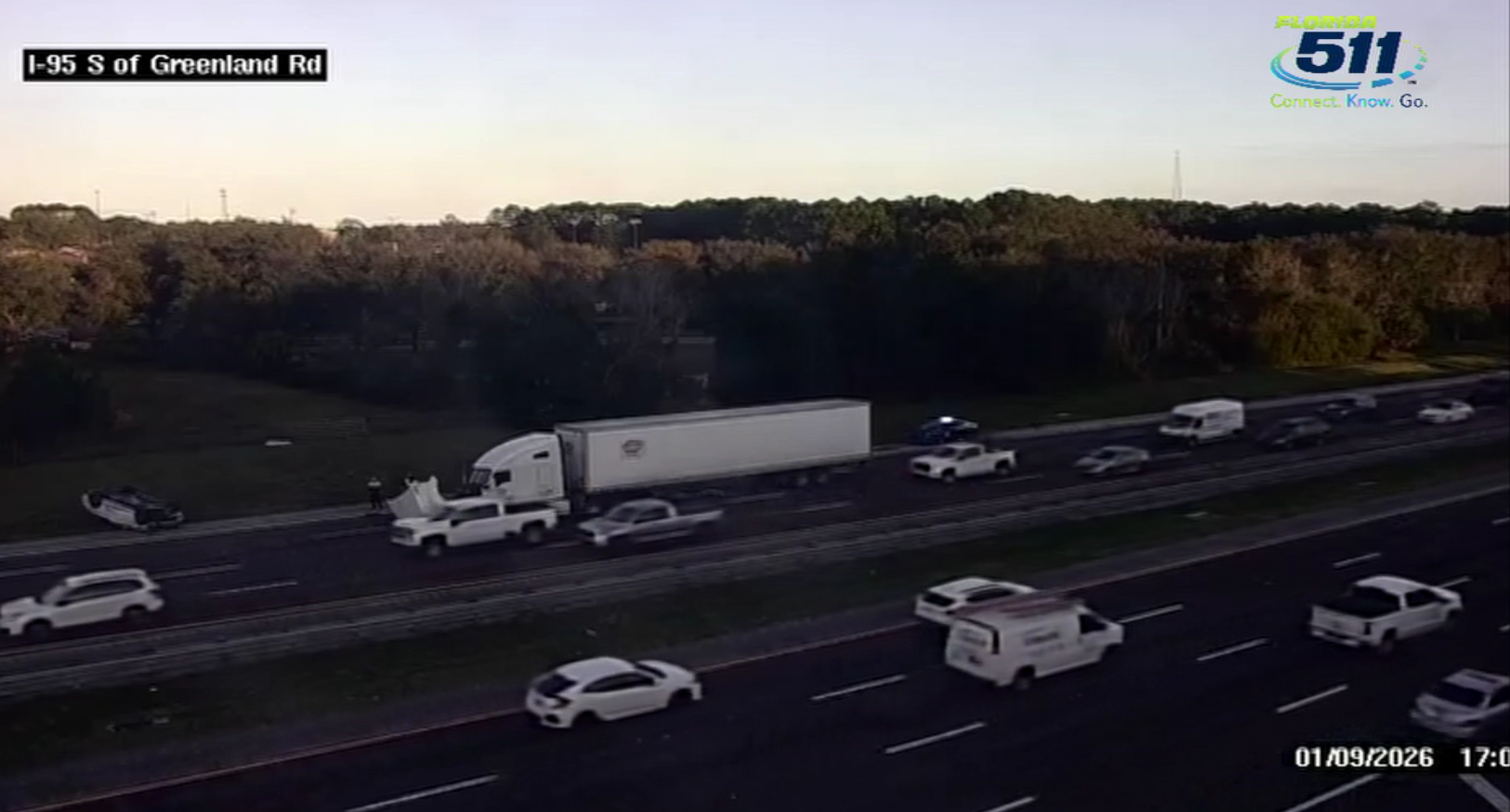 Lanes reopen after crash involving semi-truck on I-95 North in