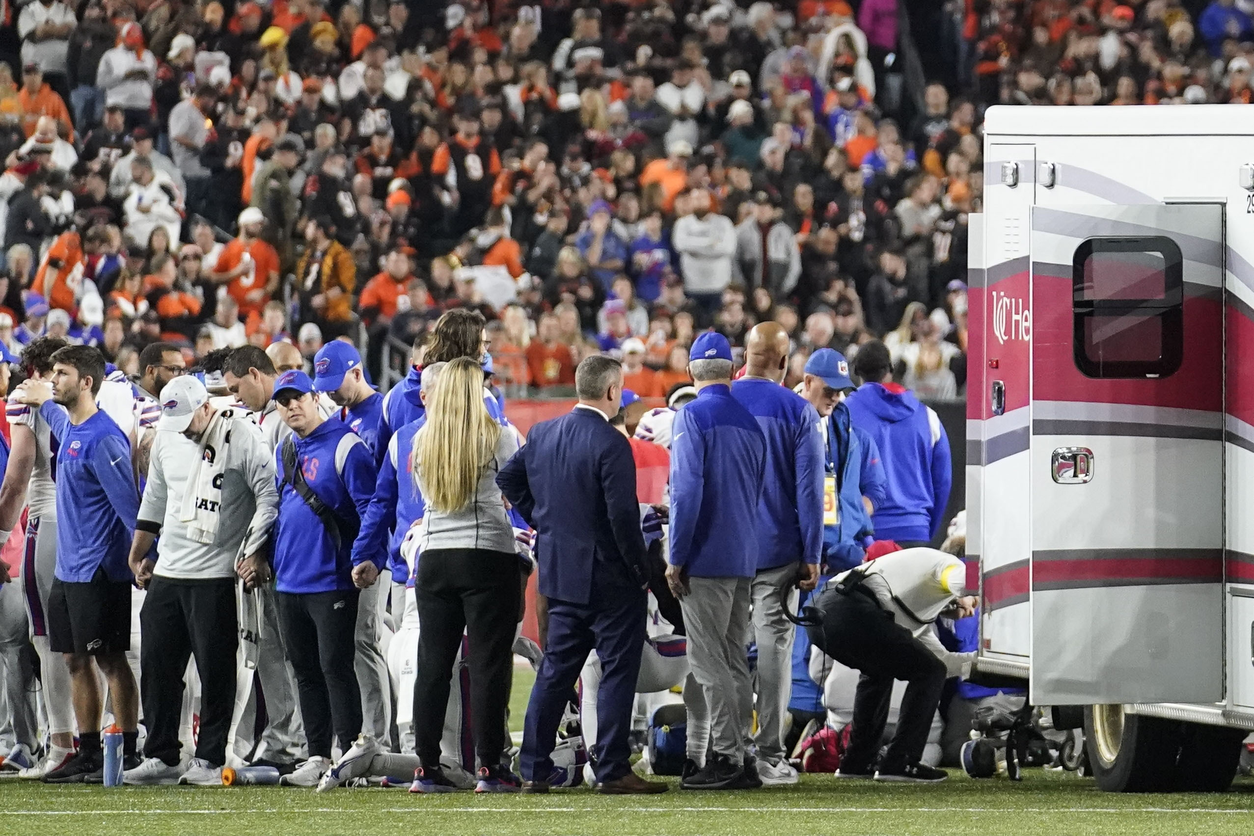 Josh Allen Crying After His Teammate Damer Hamlin Passes Out 