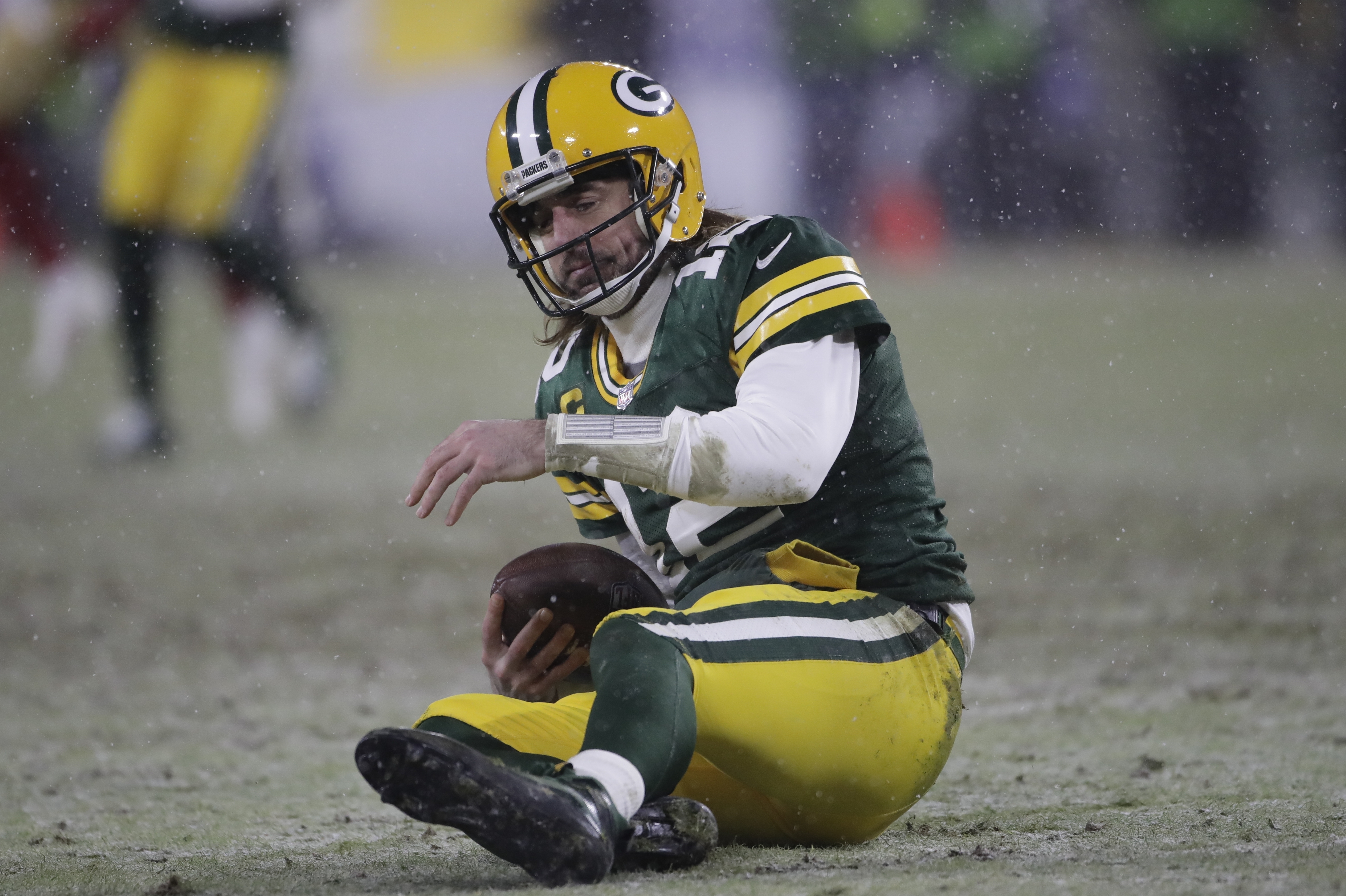 January 22, 2022: San Francisco 49ers defensive end Nick Bosa (97) during  the NFL divisional playoff football game between the San Francisco 49ers  and the Green Bay Packers at Lambeau Field in