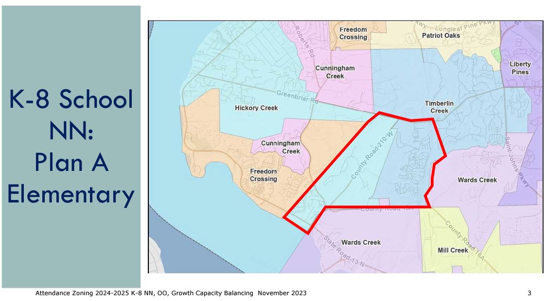 St. Johns County approves attendance zones for 2 new schools; Location of  new Nocatee K-8 picked