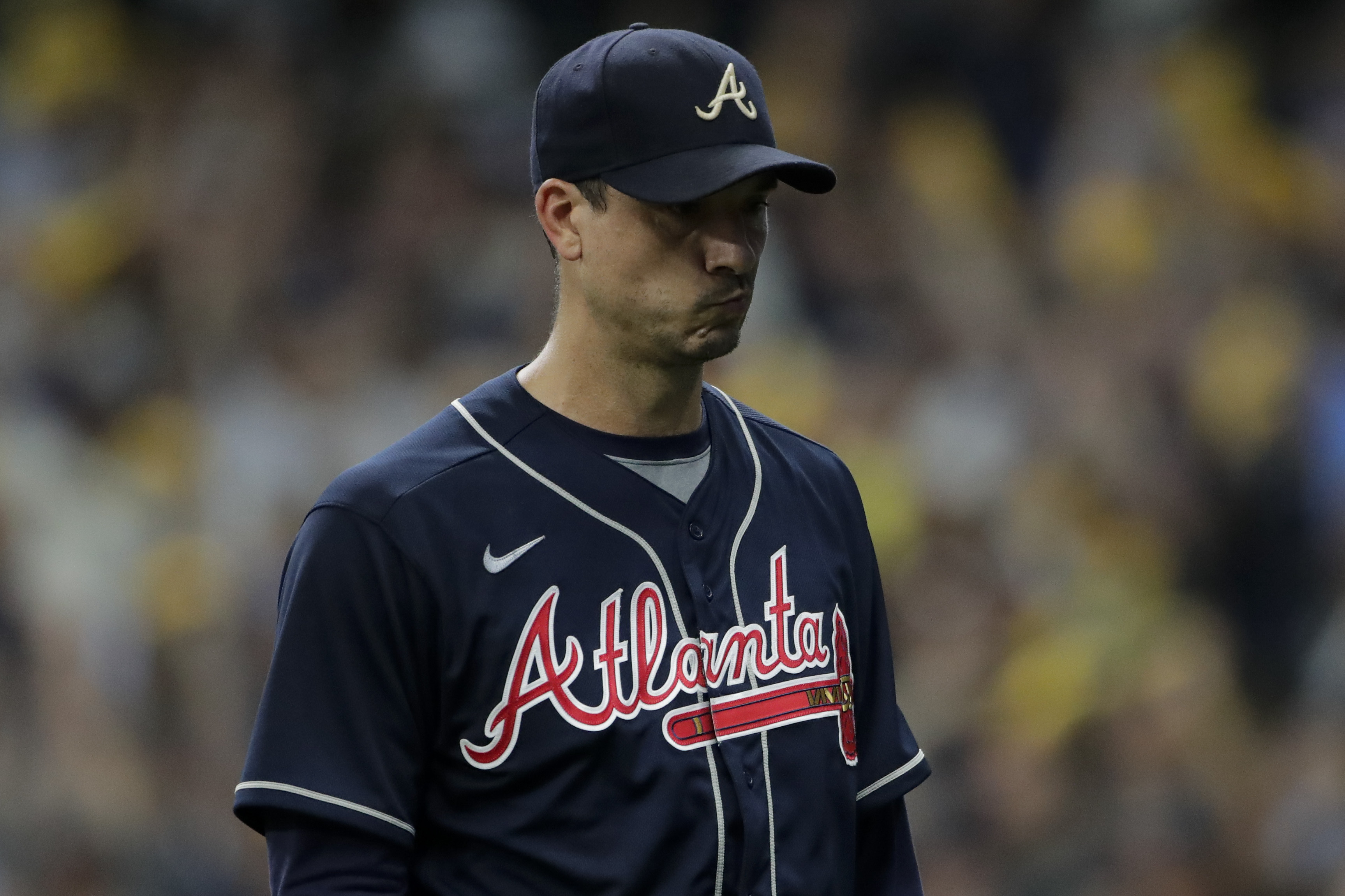 Atlanta Braves pitcher Max Fried works in the fourth inning against the  Milwaukee Brewers in Game 2 of the National League Division Series at  American Family Field in Milwaukee on Saturday, Oct.