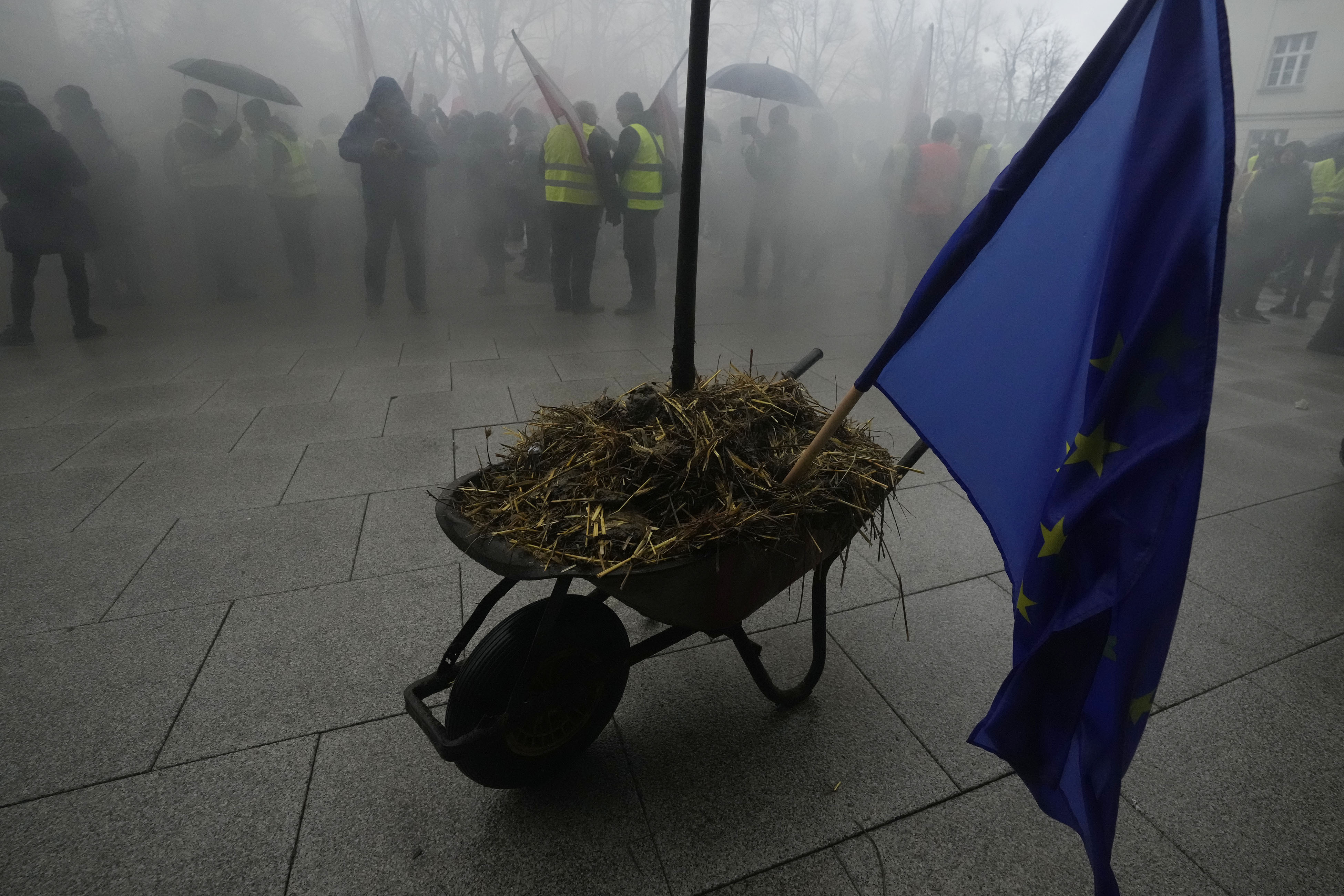 Farmers in Italy Spain and Poland protest over European Union