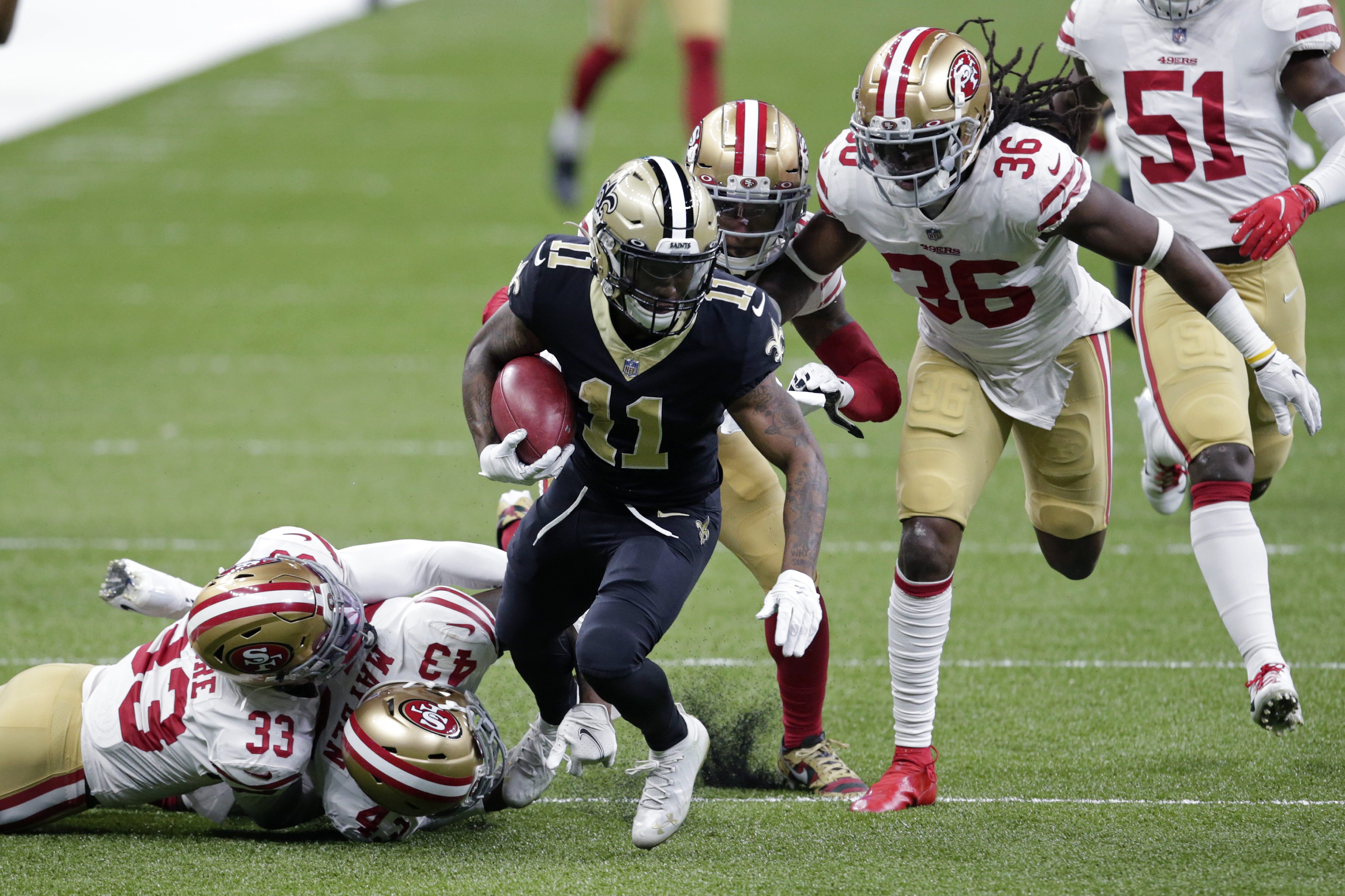 Saints overcome Brees injury, beat 49ers 27-13