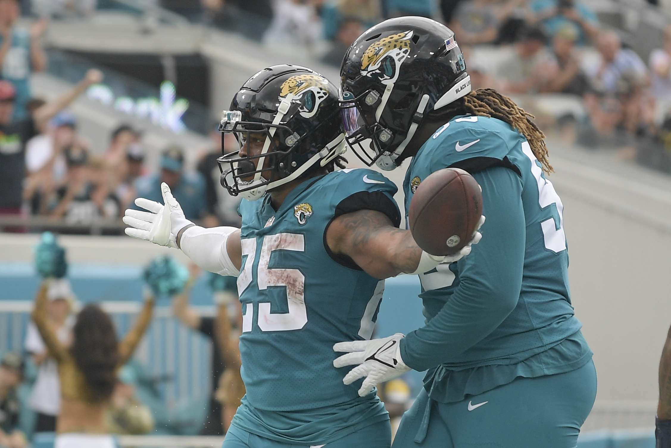 Jacksonville Jaguars Jaydon Mickens returns a kickoff during an