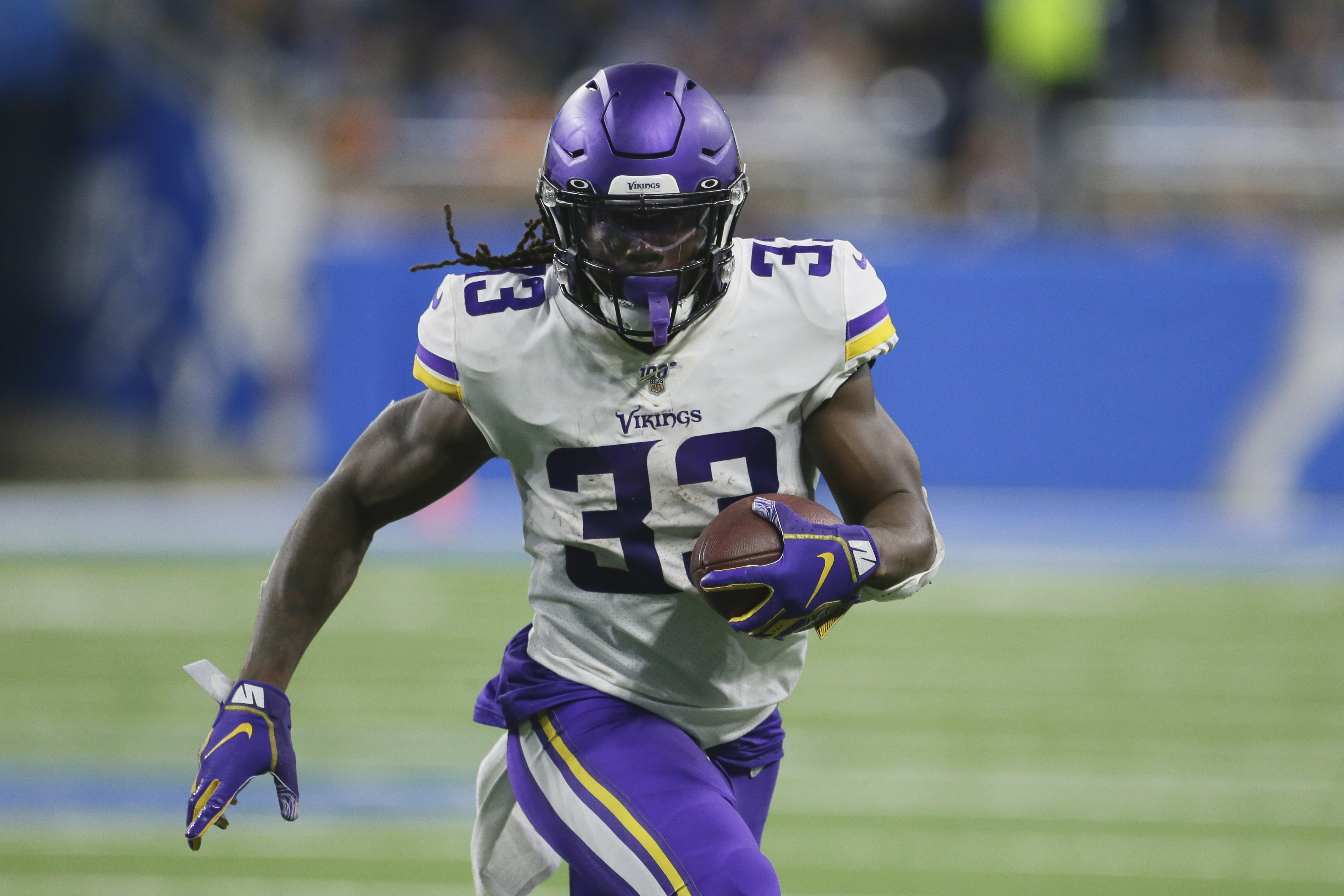 Minnesota Vikings running back Dalvin Cook walks on the field