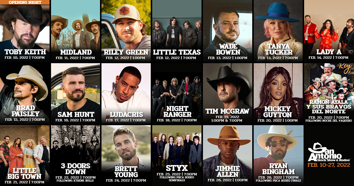 Rodeo Schedule 2022 3 Artists Added To 2022 San Antonio Stock Show & Rodeo Entertainment Lineup