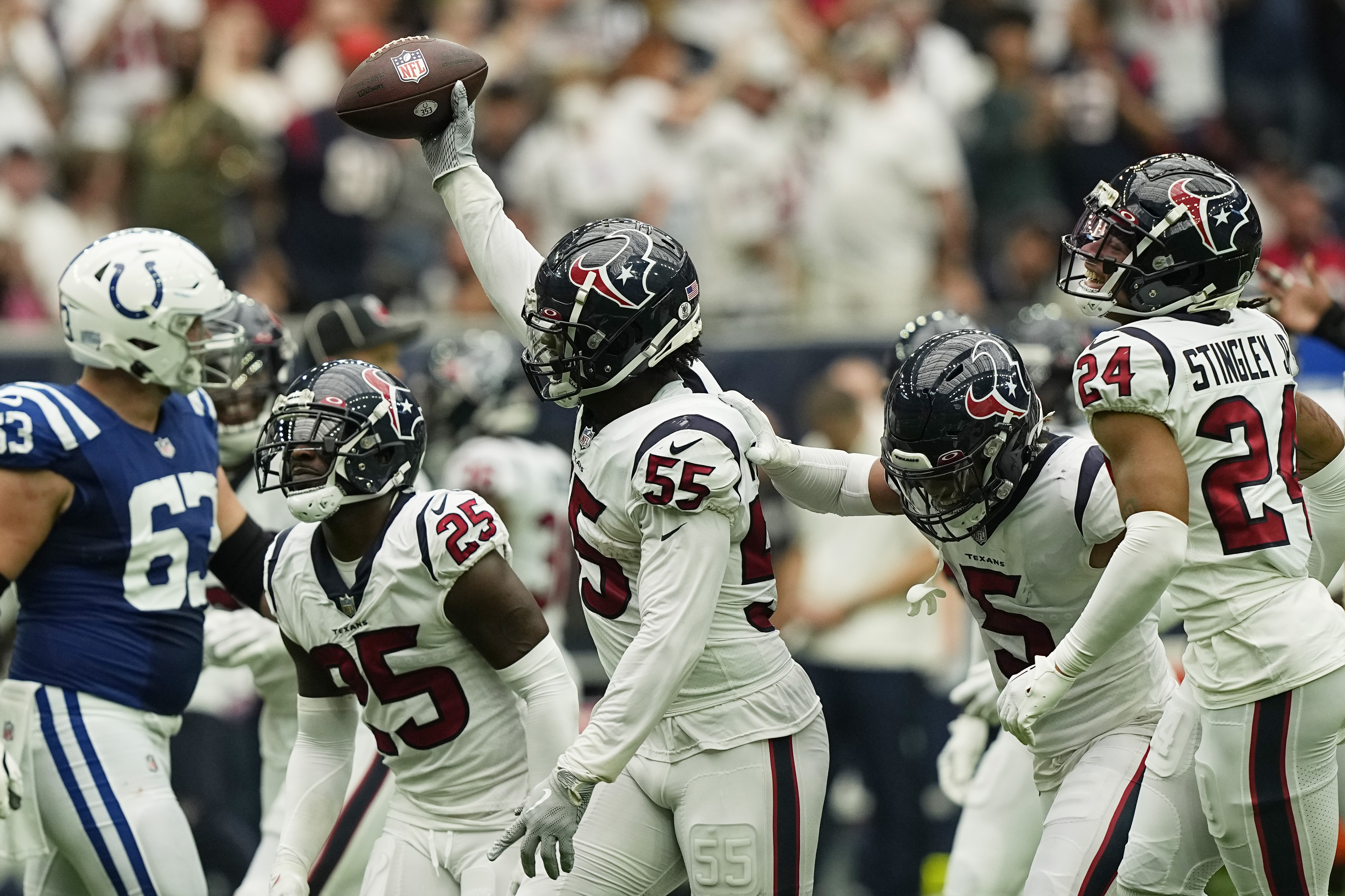 Jerry Hughes delivers strong debut, interception, two sacks for Texans