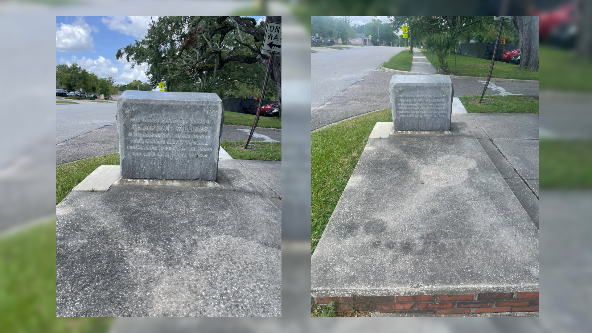 There's a man's gravesite in the middle of a Jacksonville sidewalk