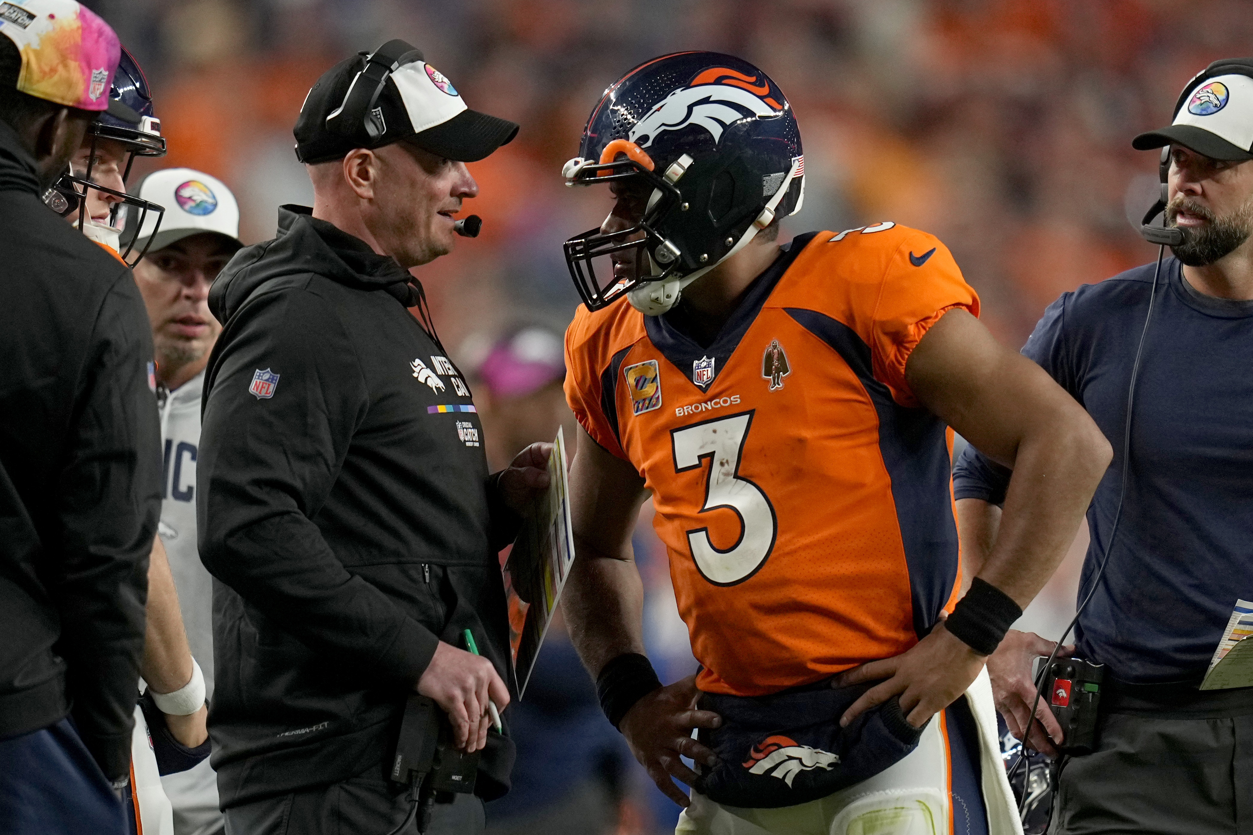 Broncos celebration after Josey Jewell's first interception looked