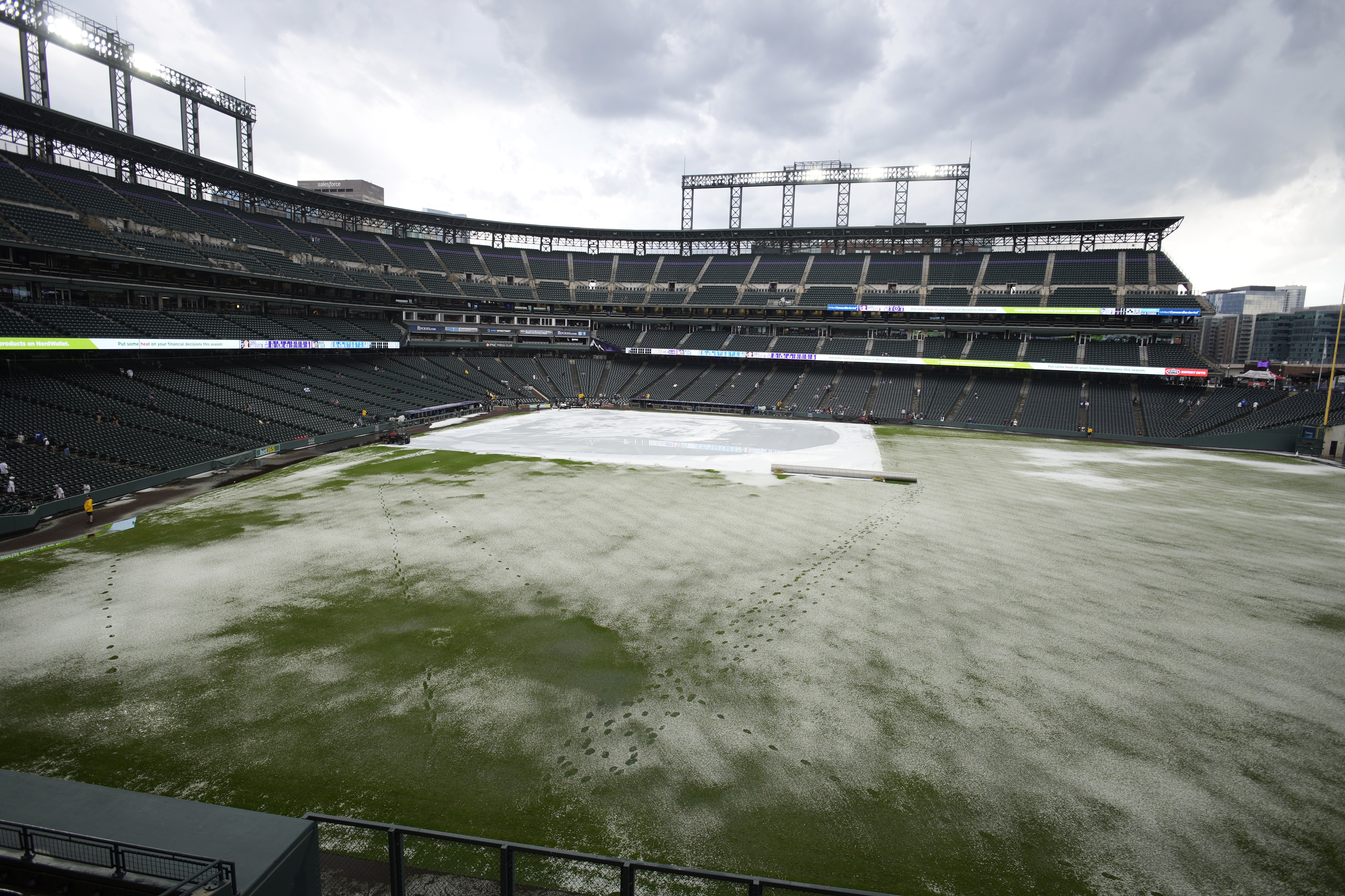 Snow at Baseball Stadiums - Coors Field Opening Day Snow