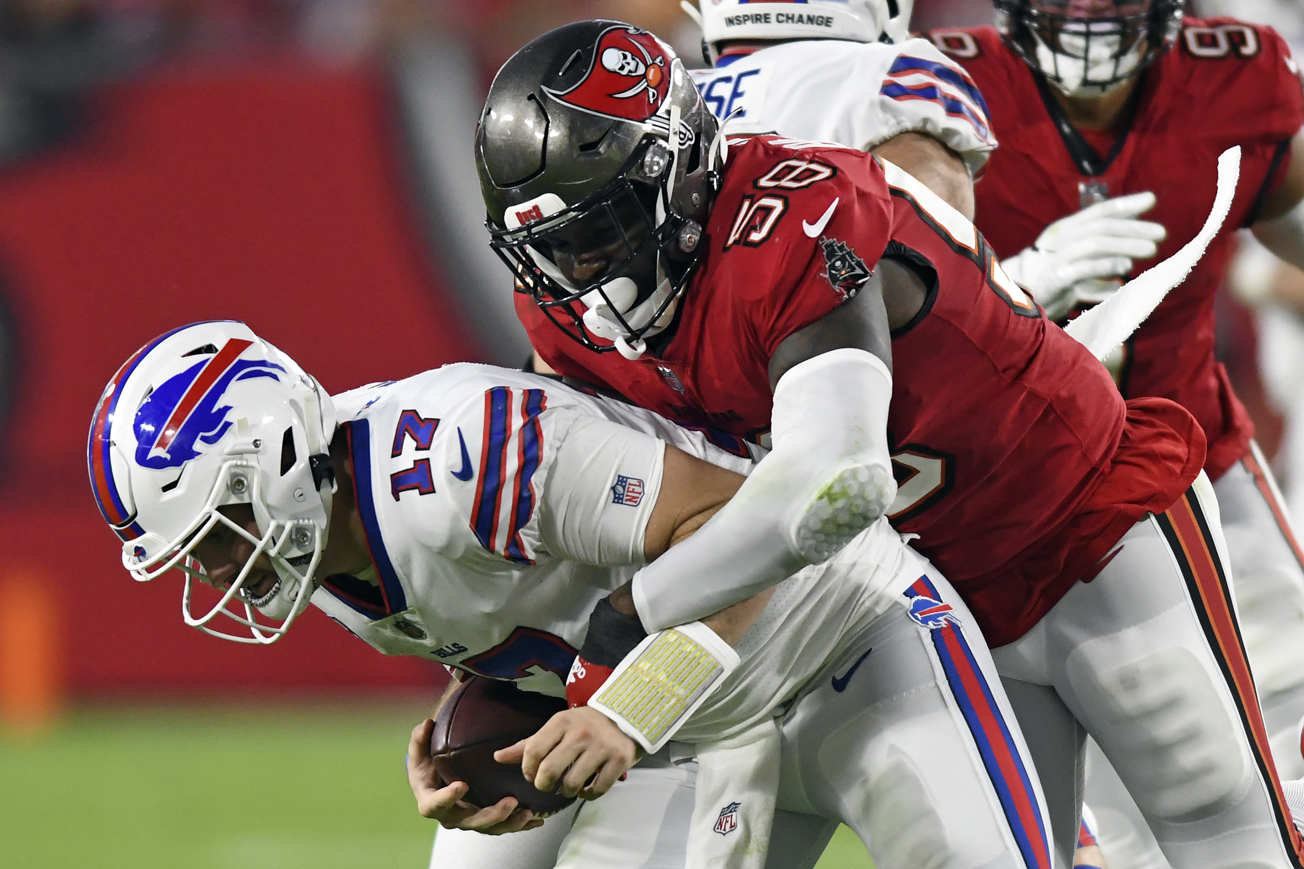 December 29, 2019: Tampa Bay Buccaneers linebacker Shaquil Barrett (58)  looks on during the NFL game between the Atlanta Falcons and the Tampa Bay  Buccaneers held at Raymond James Stadium in Tampa