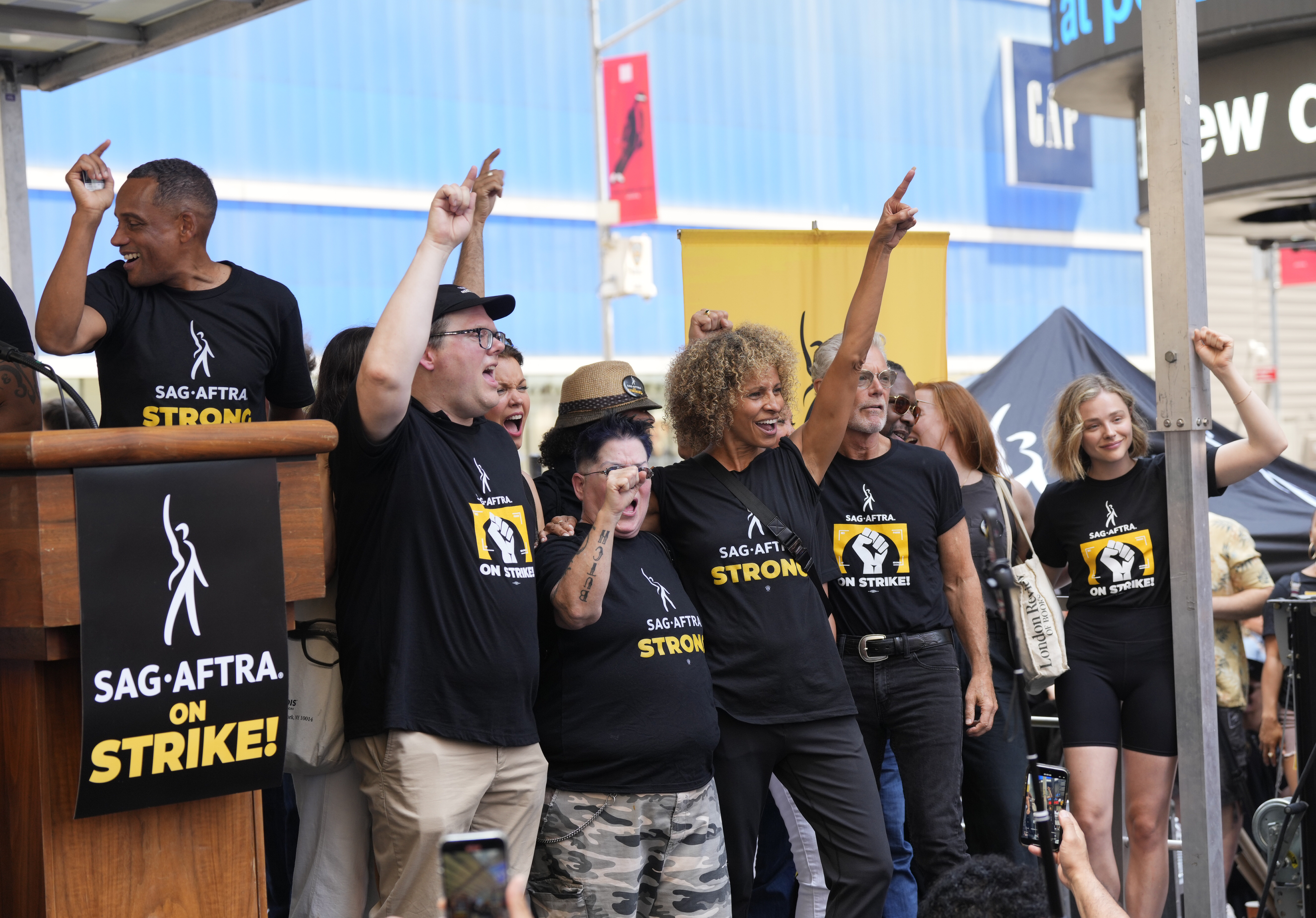 July 24, 2023, New York City, New York, USA: Actor CHLOE GRACE MORETZ seen  at SAG-AFTRA's ˜Rock the City for a Fair Contract' Rally held in Times  Square (Credit Image: © Nancy