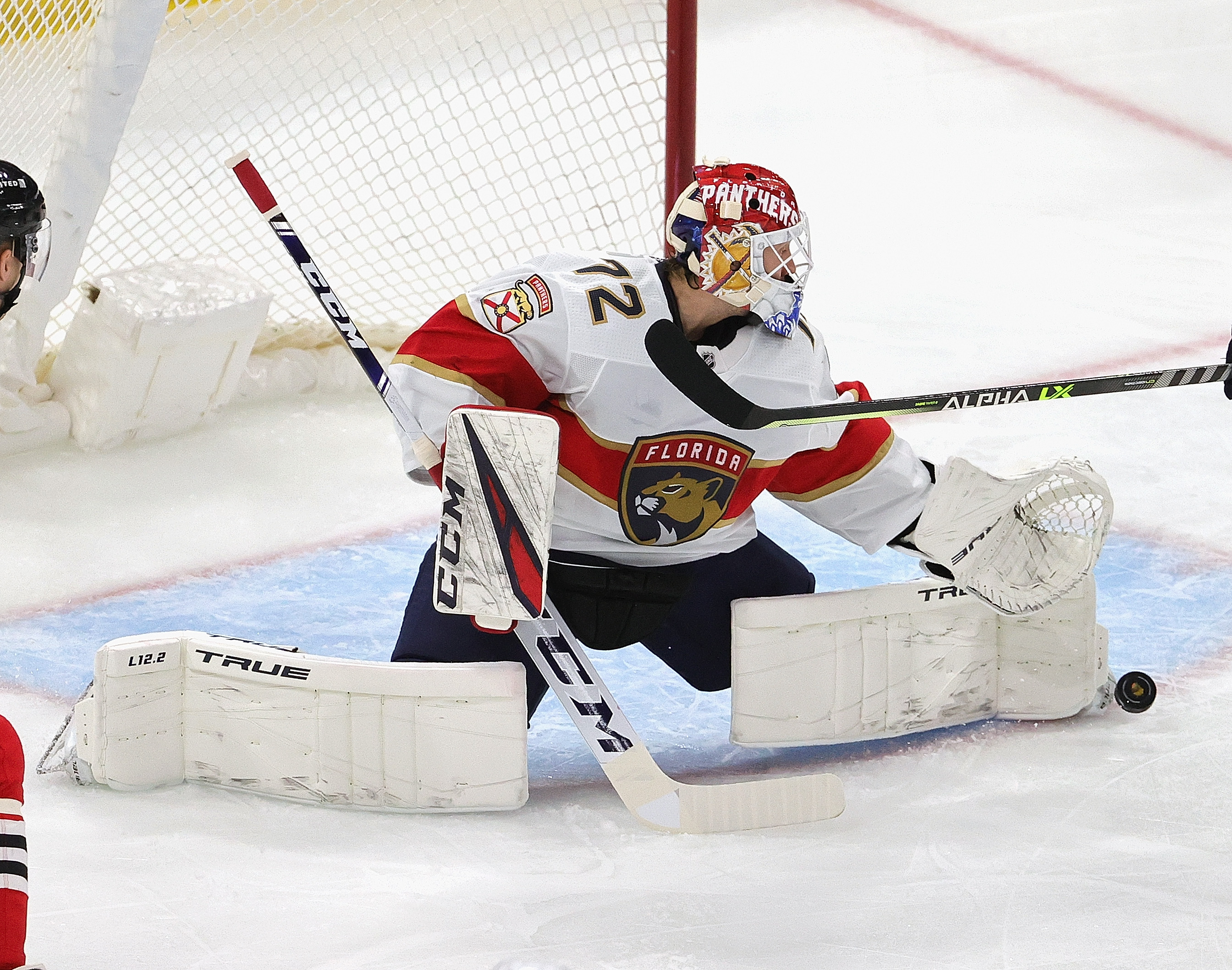 Aaron Ekblad of the Florida Panthers reacts after his shot from