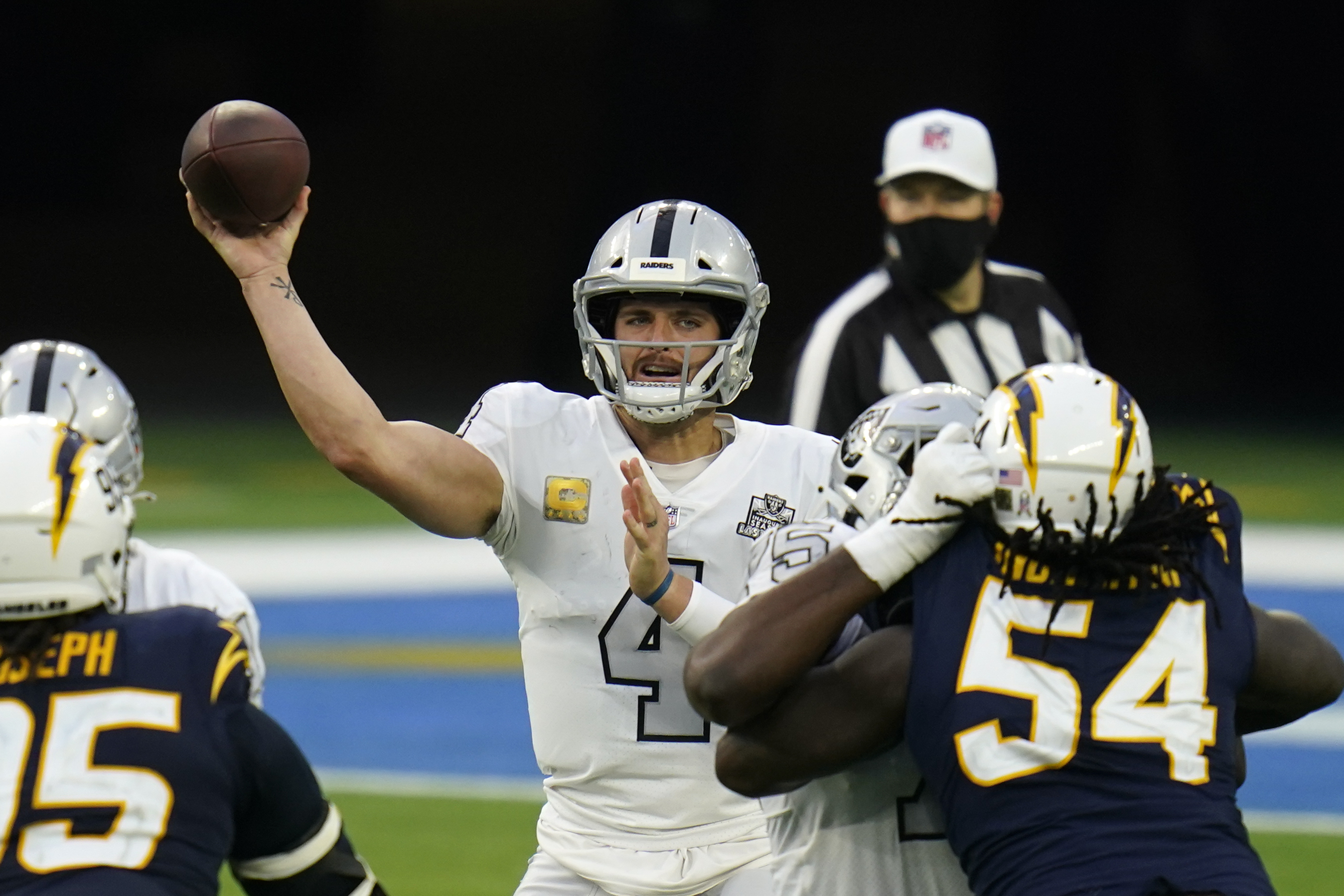 Buffalo Bills quarterback Josh Allen, left, celebrates with guard Rodger  Saffold after rushing for a touchdown during the first half of an NFL  football game against the New York Jets, Sunday, Nov.