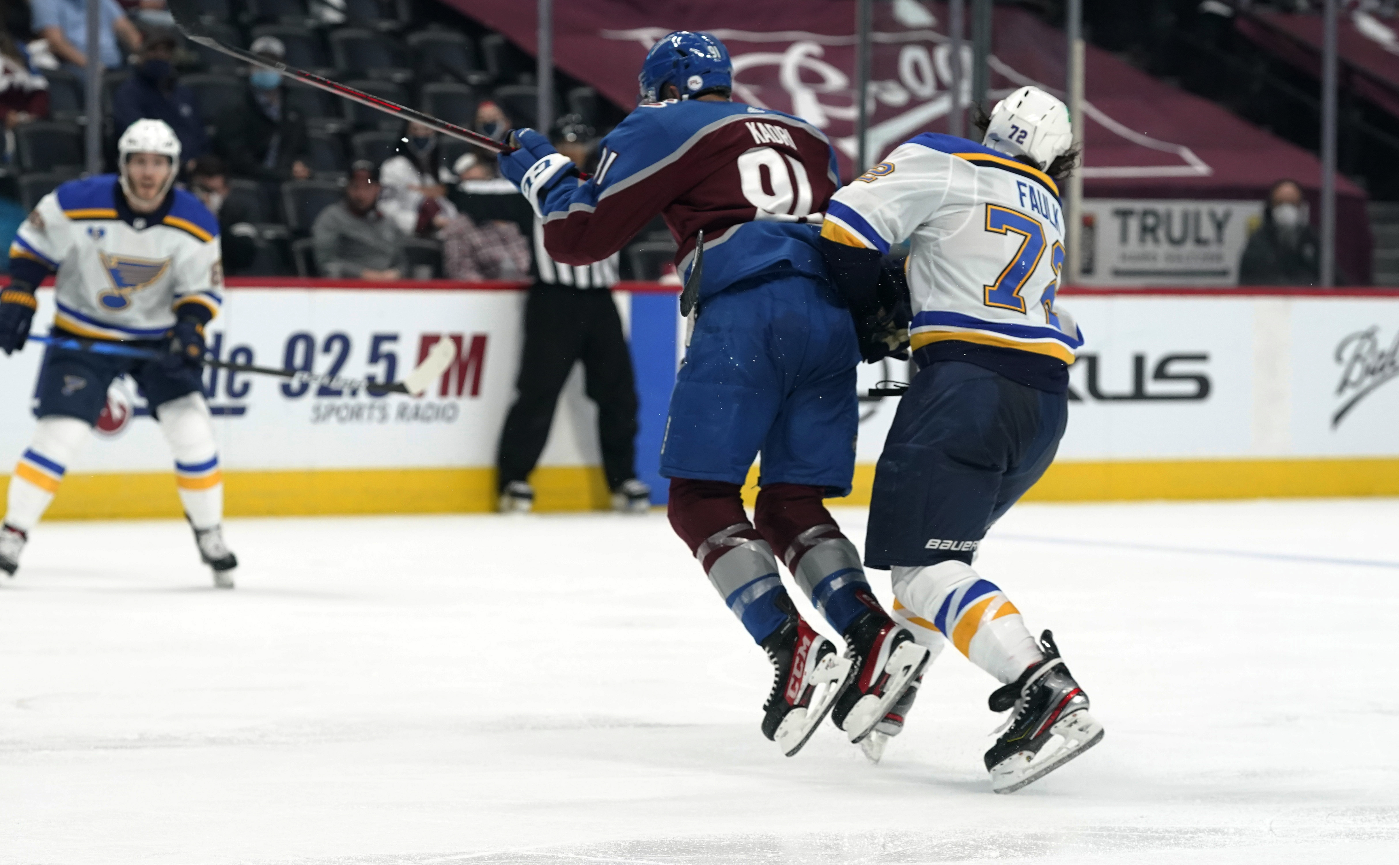 St. Louis Blues defenseman Justin Faulk (72), St. Louis Blues left