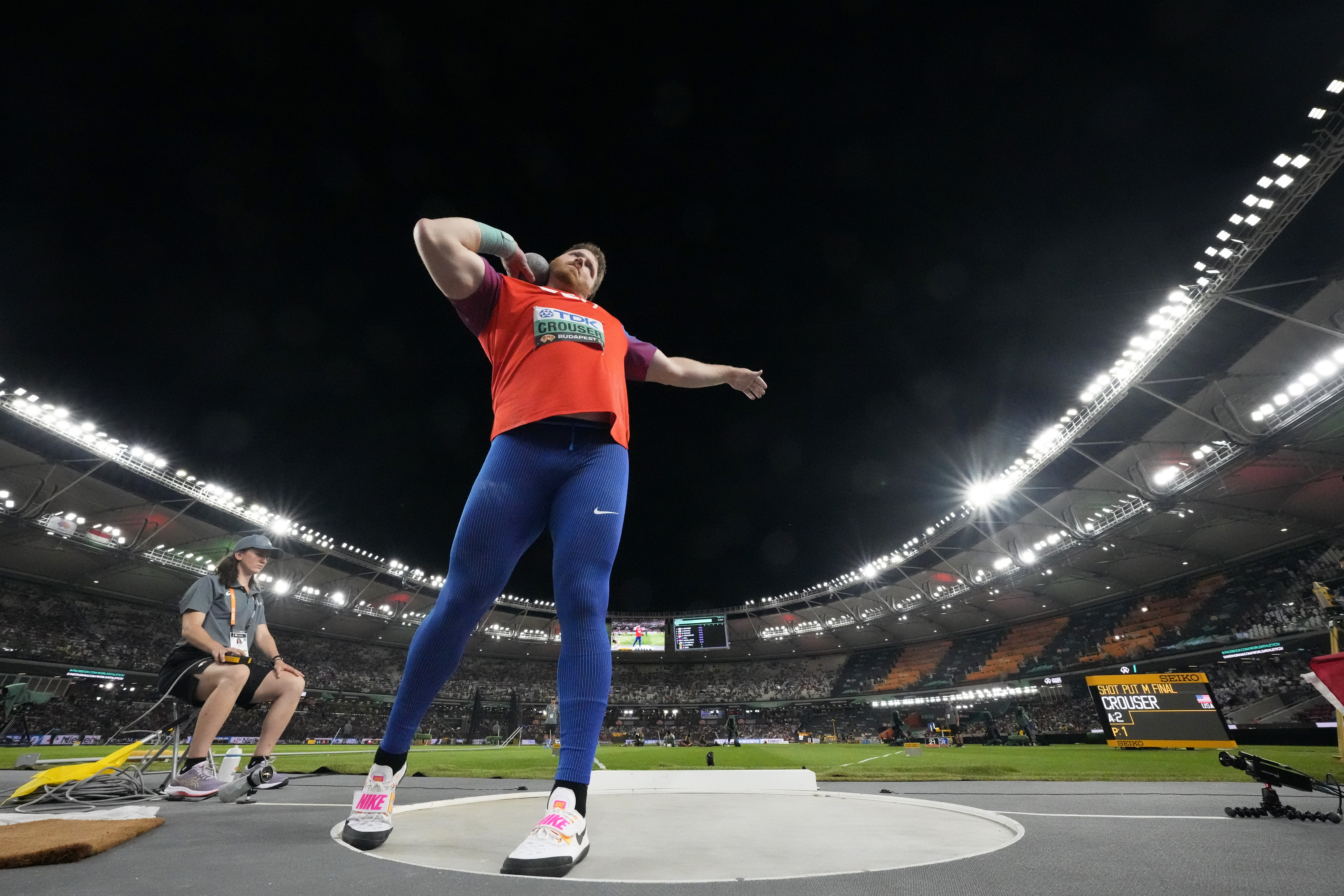 Crouser retains shot put title at worlds after nearly staying home due to  blood clots