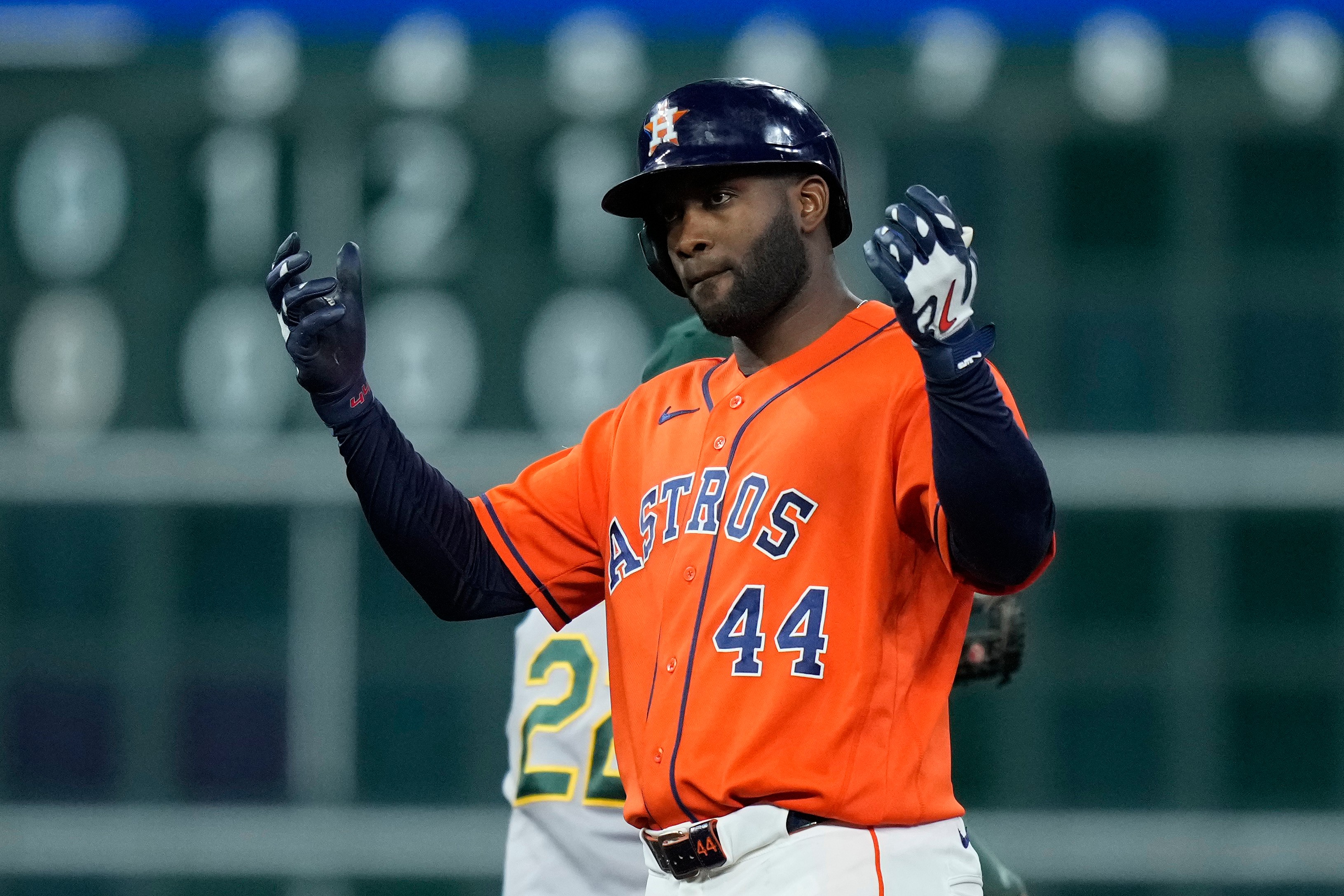 Yordan Alvarez is driving toward a Triple Crown, but he's happiest