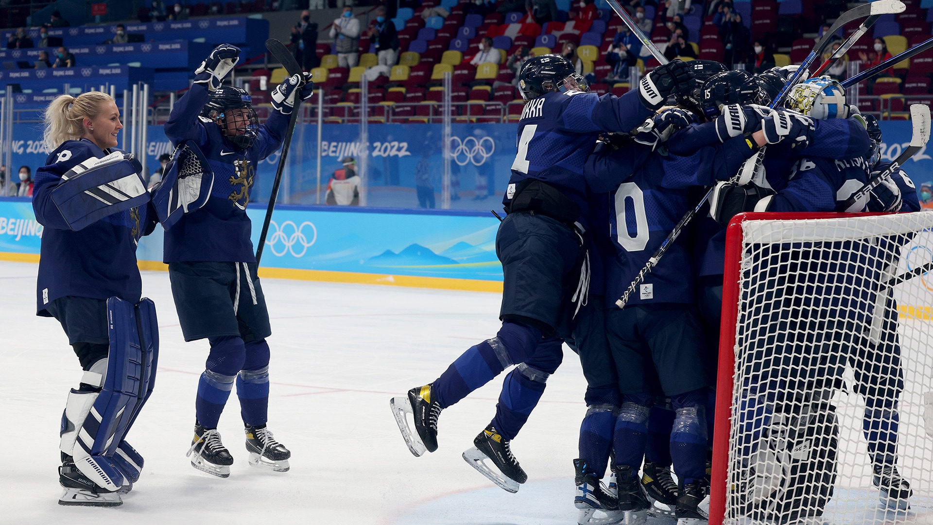 Finland blanks Switzerland 4-0 to win Olympic bronze in women's
