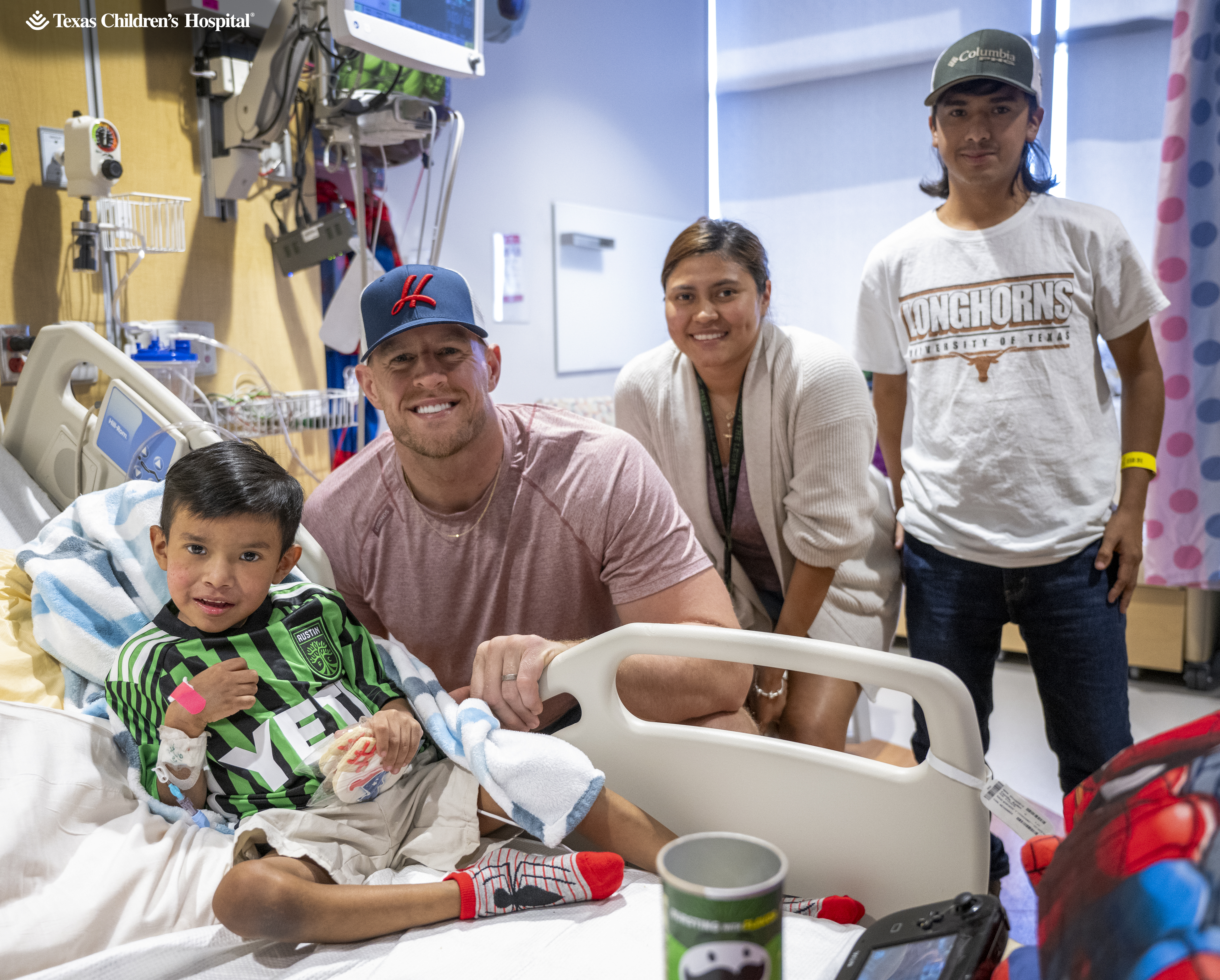 J.J. Watt visits heart patients at Texas Children's Hospital