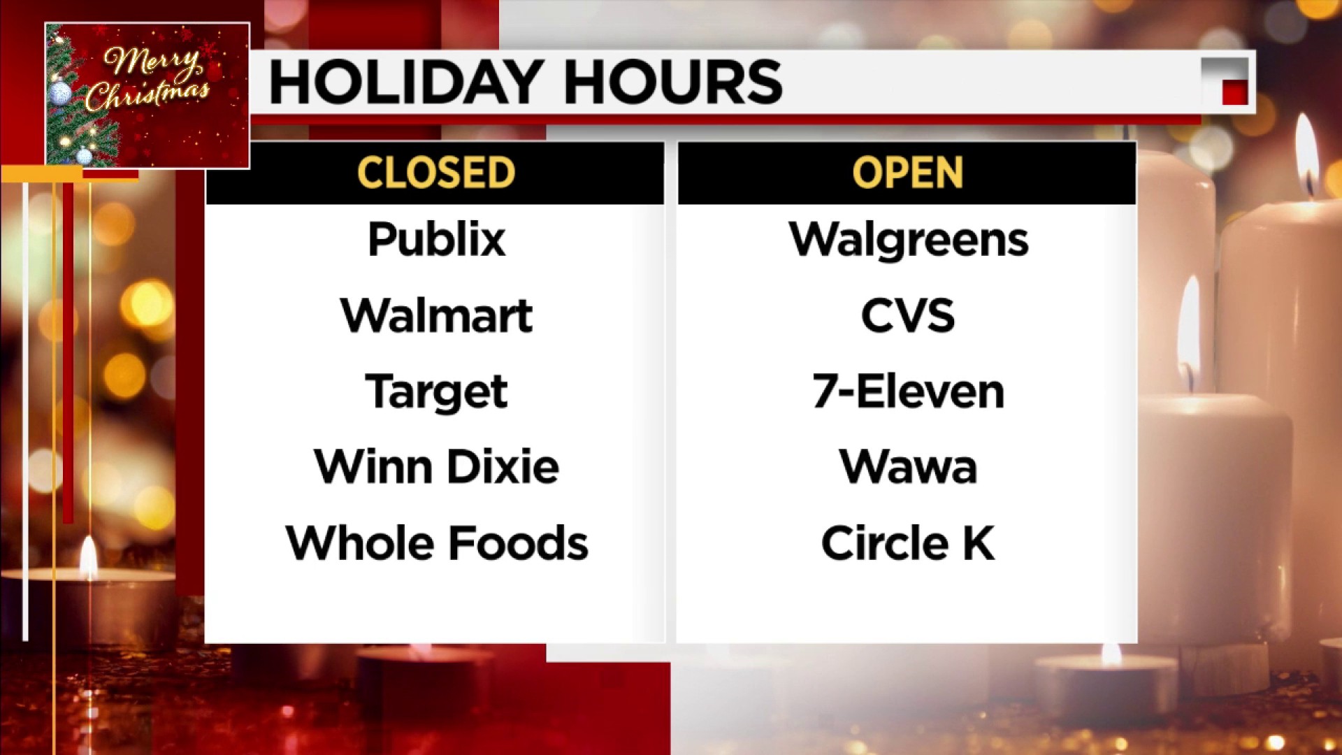 UPDATE: Changes to what's open and closed on the new holiday Sept