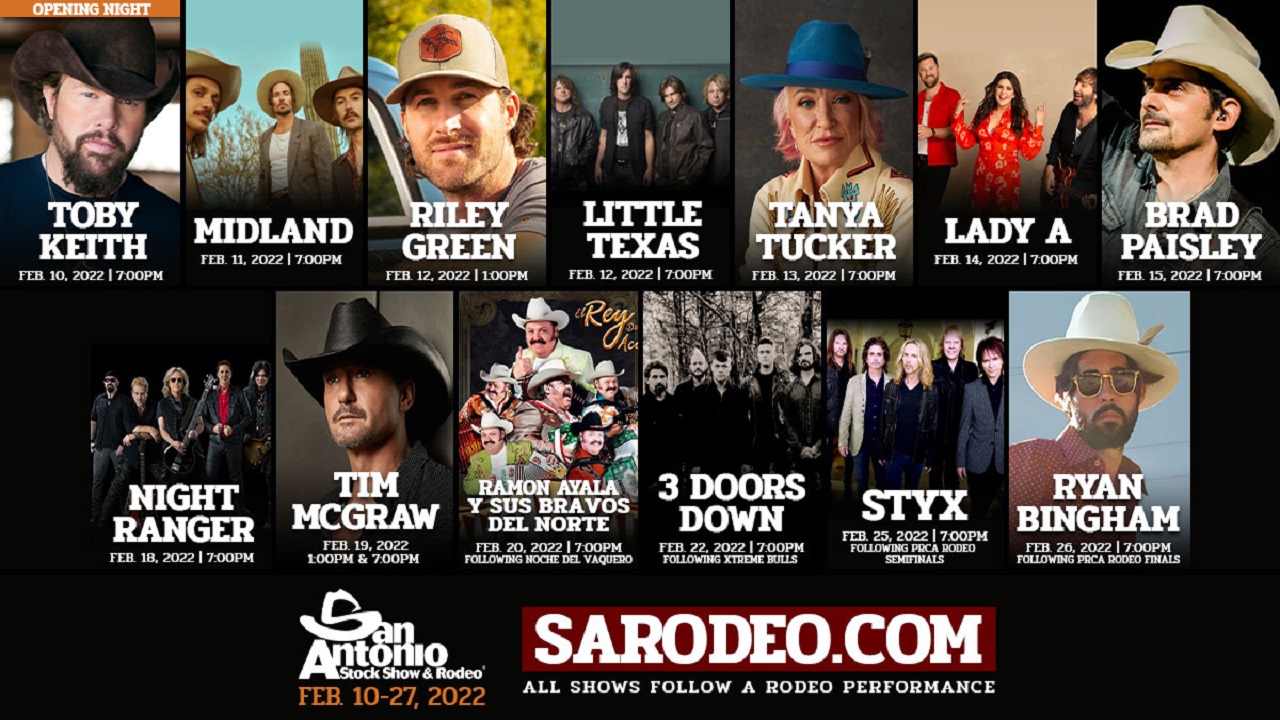 Rodeo Schedule 2022 San Antonio Stock Show & Rodeo Announce New Performers For 2022 Season