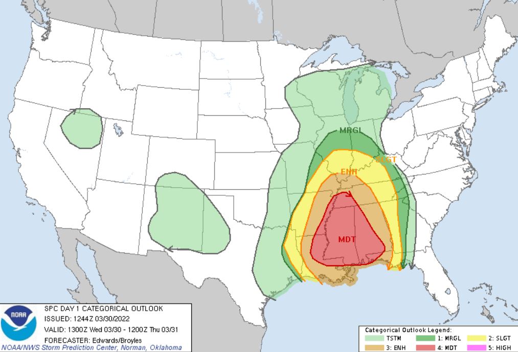 New Tornado Alley Map 2022