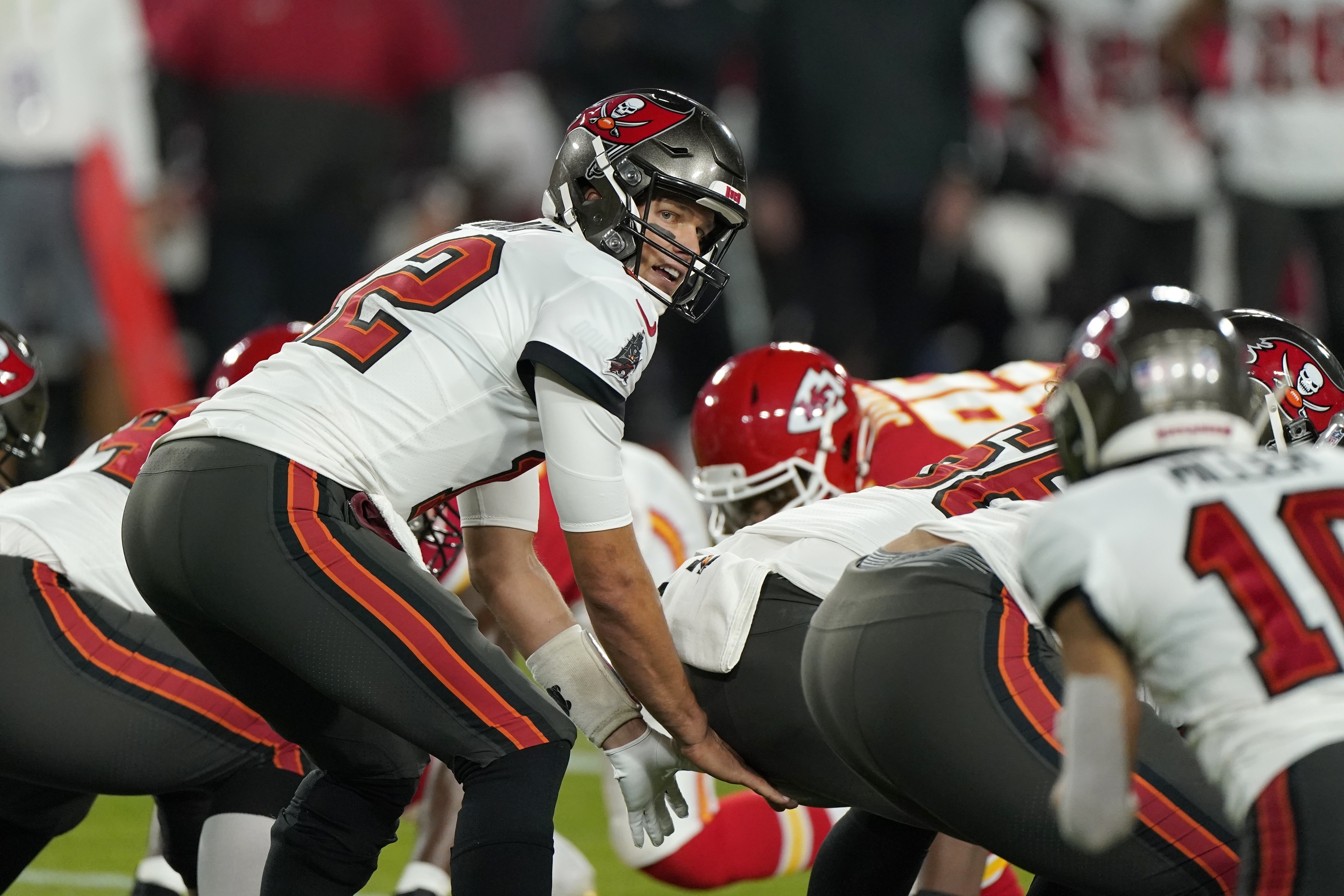 Kansas City Chiefs strong safety Tyrann Mathieu (32) runs off the field at  halftime of the NFL Super Bowl 54 football game between the San Francisco  49ers and Kansas City Chiefs Sunday