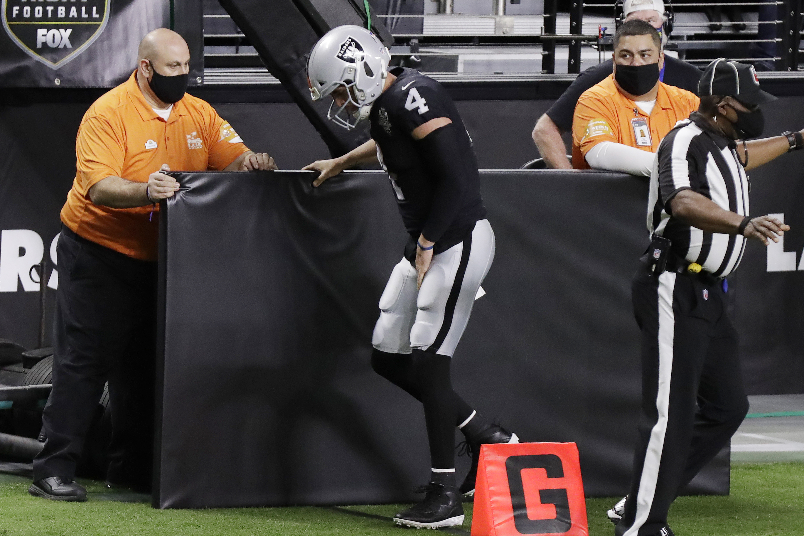 December 6, 2020, Las Vegas Raiders quarterback Derek Carr (4) in