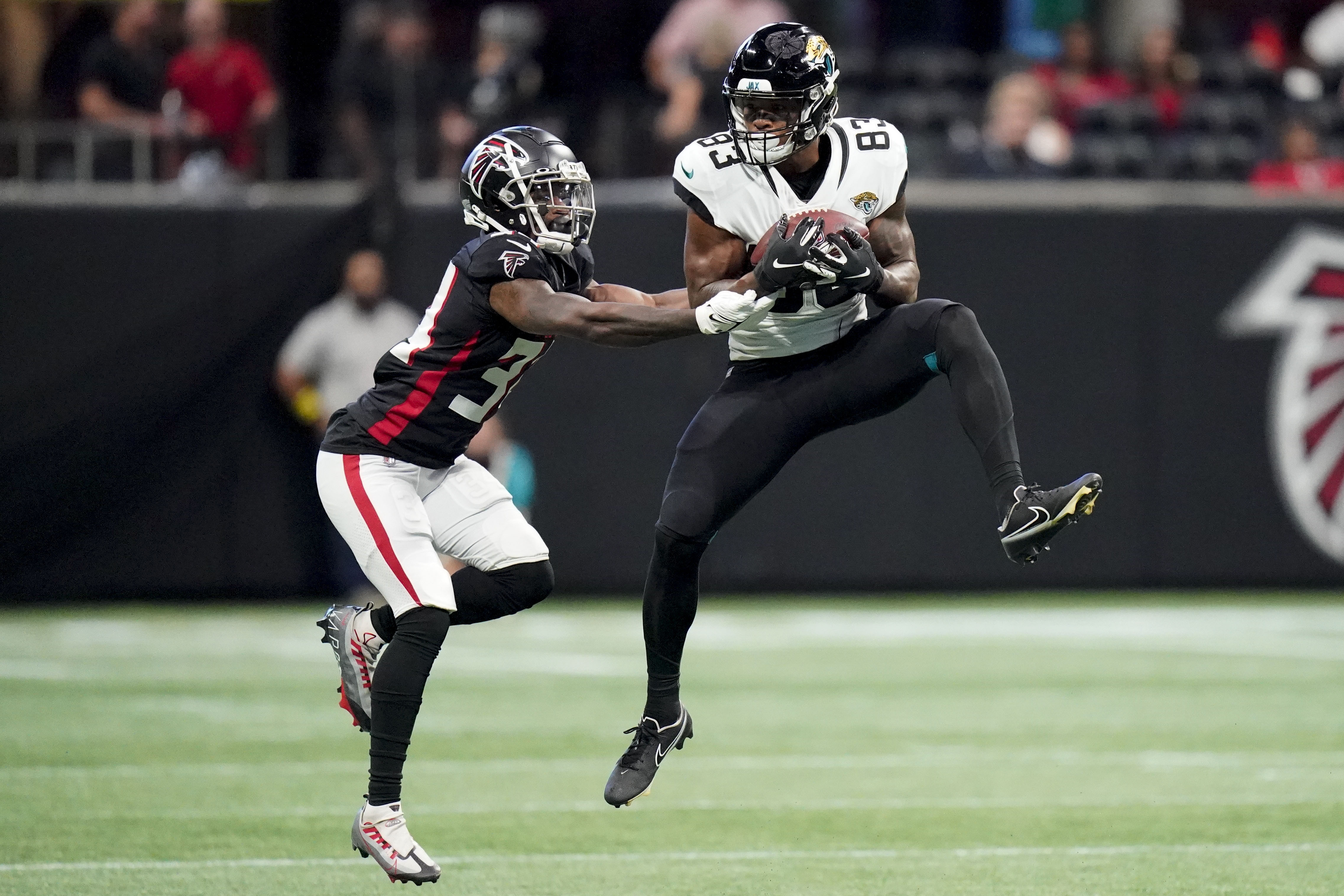 Jacksonville Jaguars running back Qadree Ollison (38) is seen