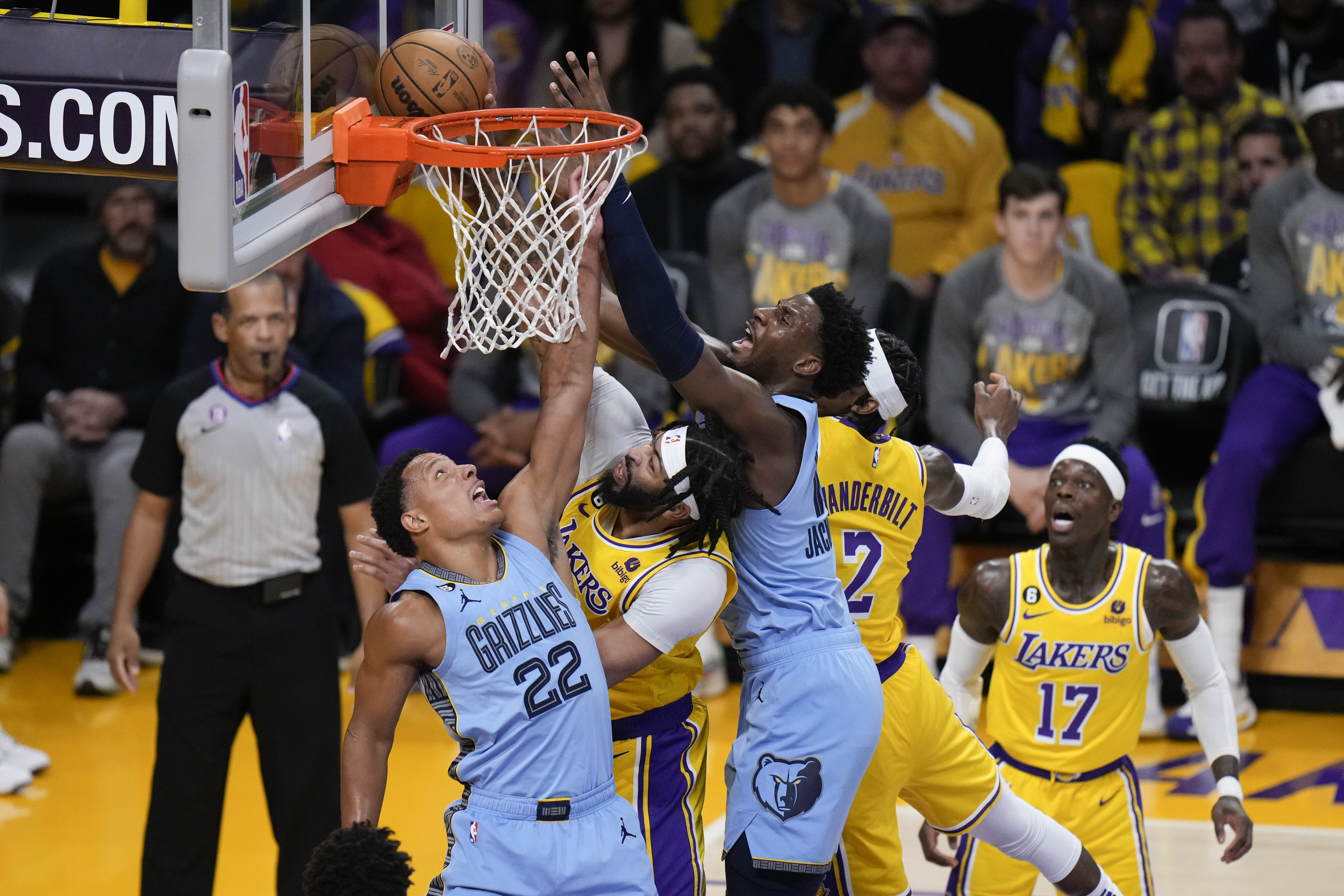 Anthony Davis plays big in Lakers' win over Grizzlies on night Pau Gasol's  jersey is retired, National Sports