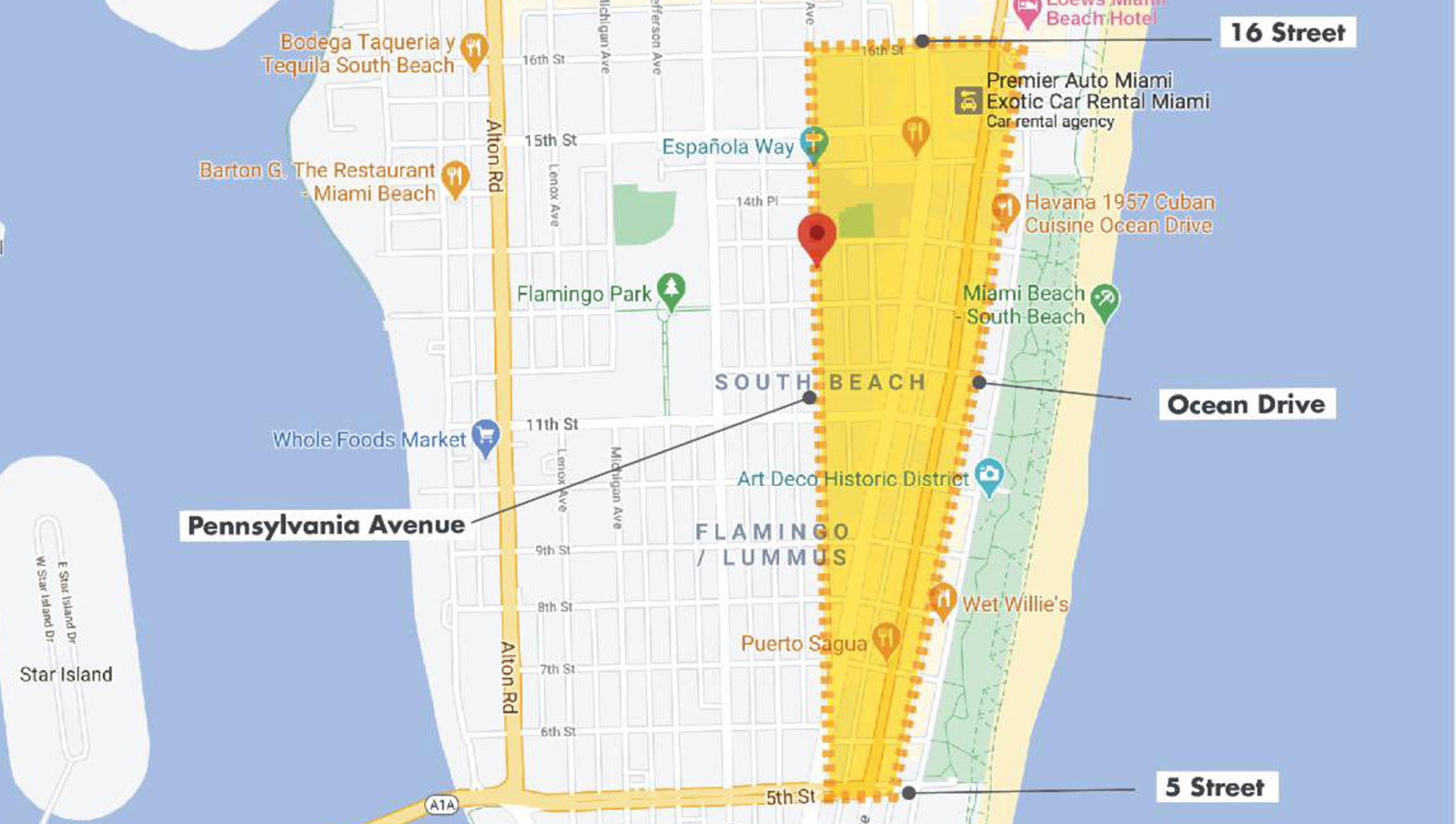 Ocean Drive Miami Map After Man Dies While Protecting Son, Mayor Says Miami Beach Can't Sustain  Entertainment District