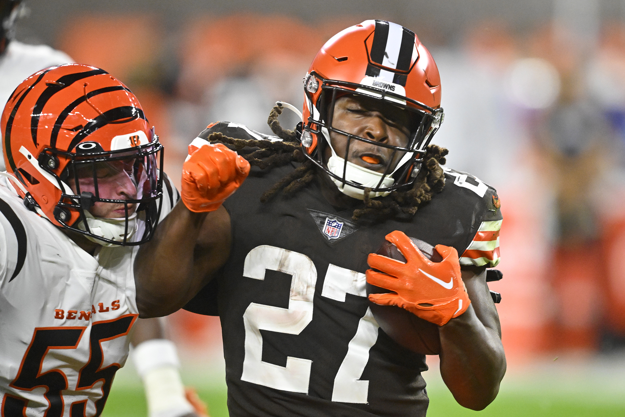 Stranger Browns — Players show up in costume for Halloween game against  Bengals