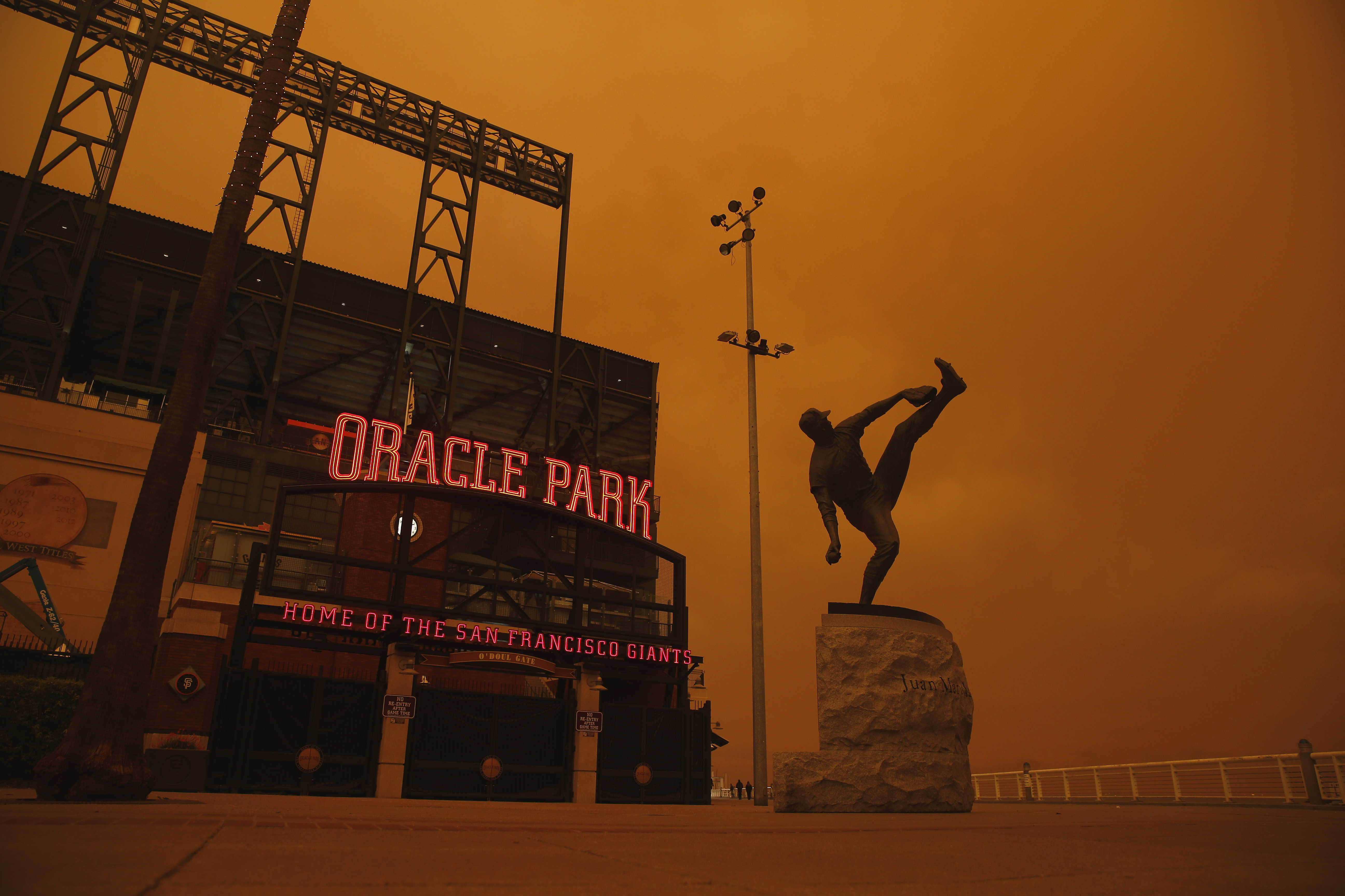 Sunset over Oracle Park, Port of San Francisco