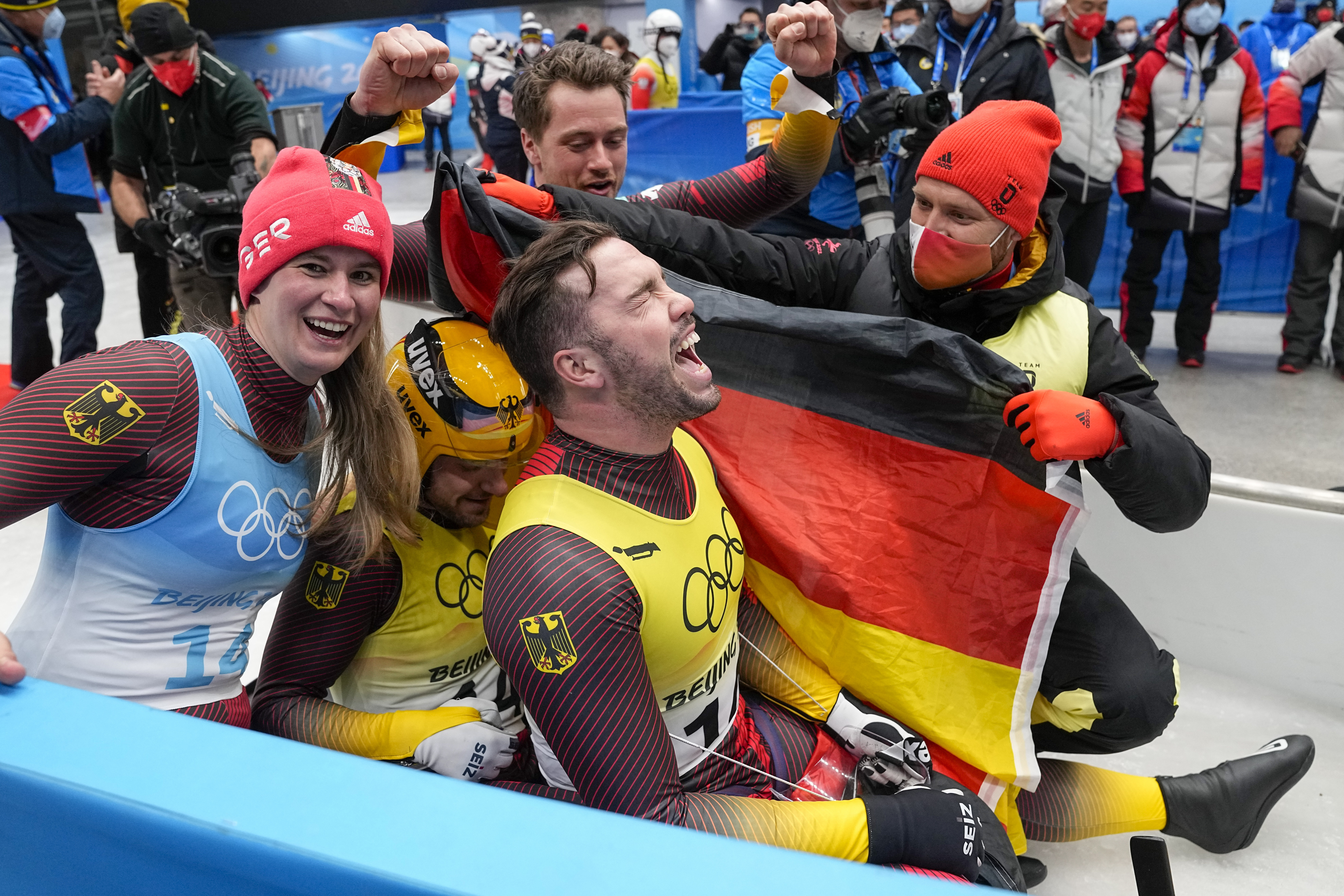 Olympics Live Germany sweeps luge golds with team relay