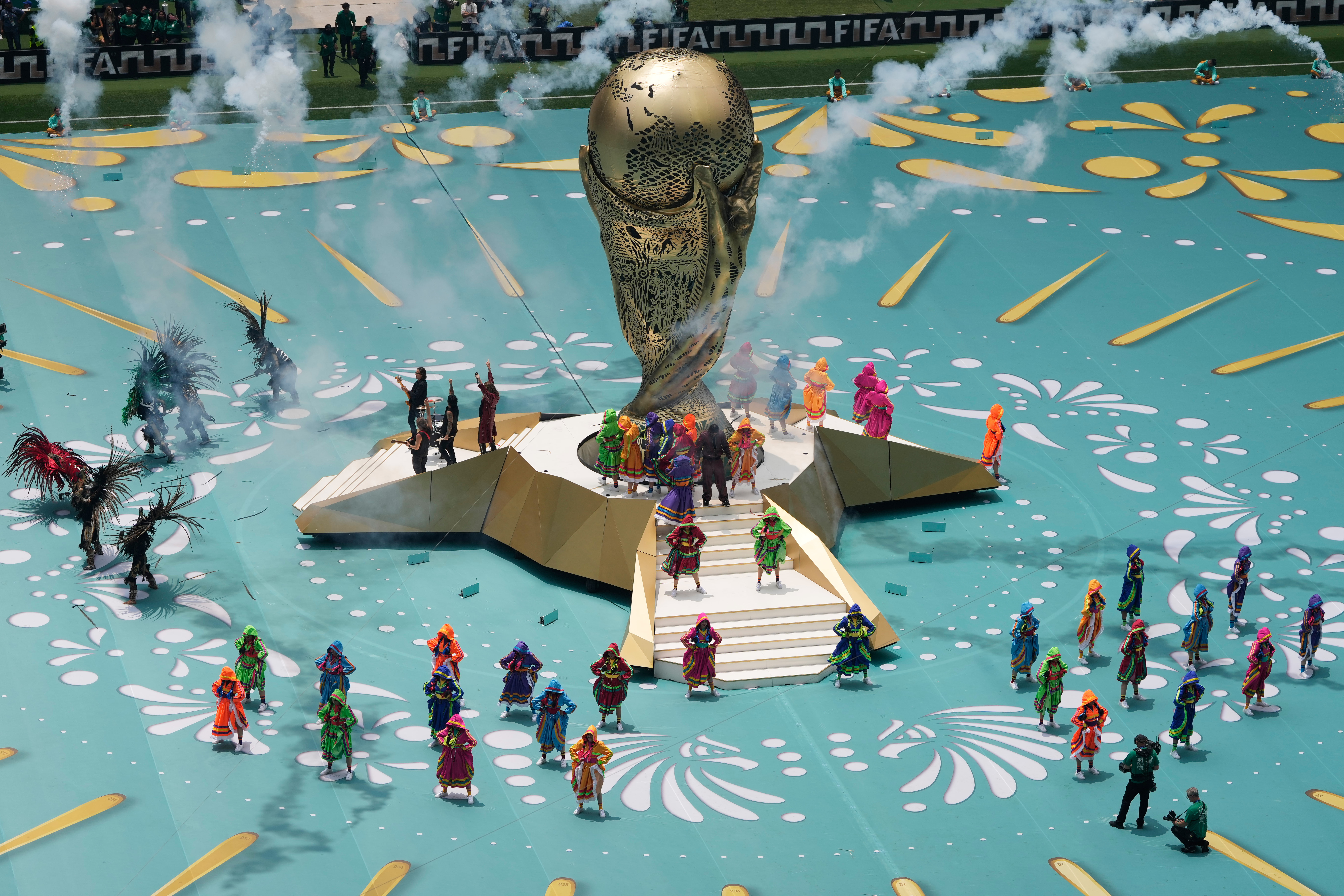 Shakira, Andrea Bocelli and Salma Hayek kick-start the World Cup