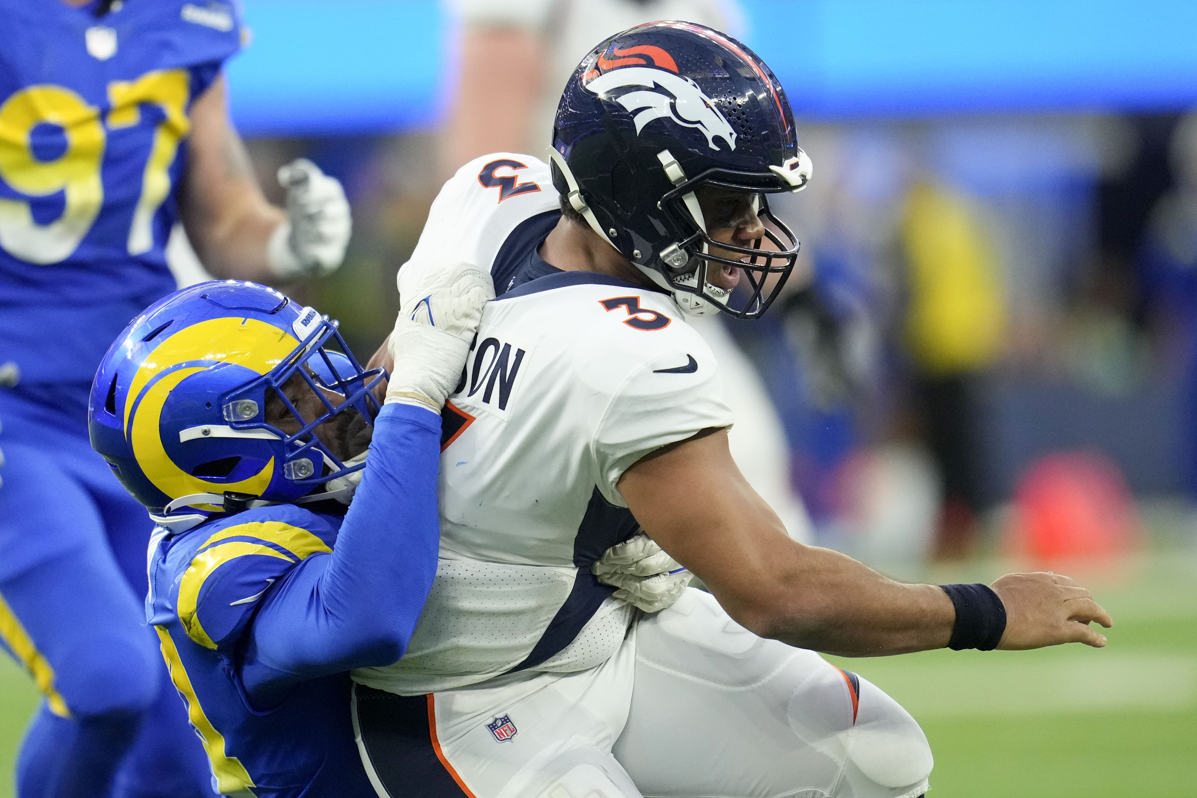 Los Angeles Rams cornerback Cobie Durant (14) gets set during an